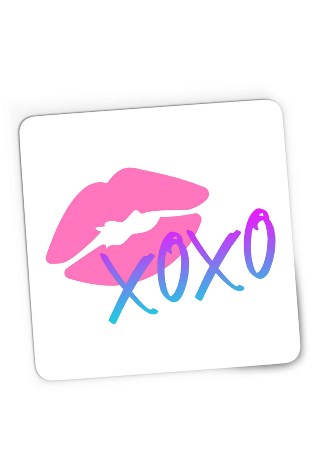 Mousepad Gaming XOXO Logo Kiss Lips Lipstick Gradient Neon, 21x19 cm