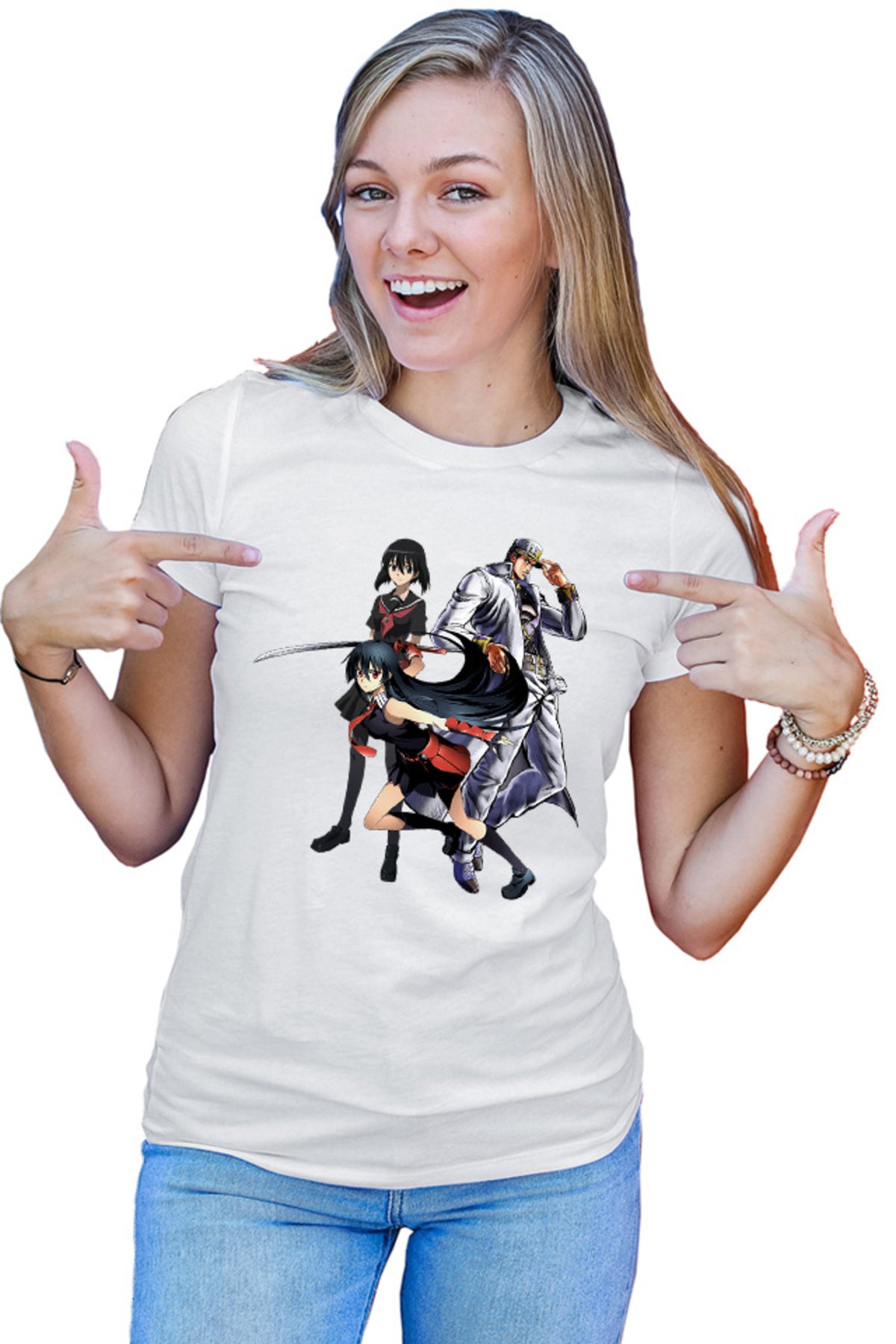 Tricou dama Akame ga Kill Kurome Jotaro Jojo's Bizarre Super Power Family