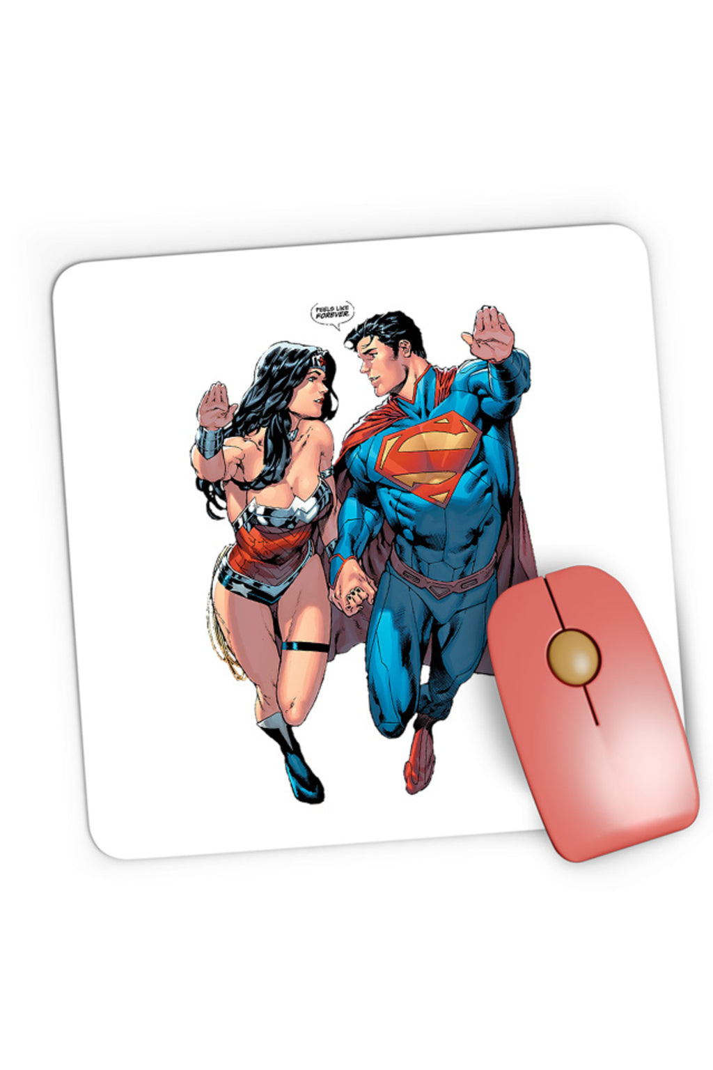 Mousepad Gaming Wonder Woman Superman Lovers Superpowers American Heroes, 21x19 cm