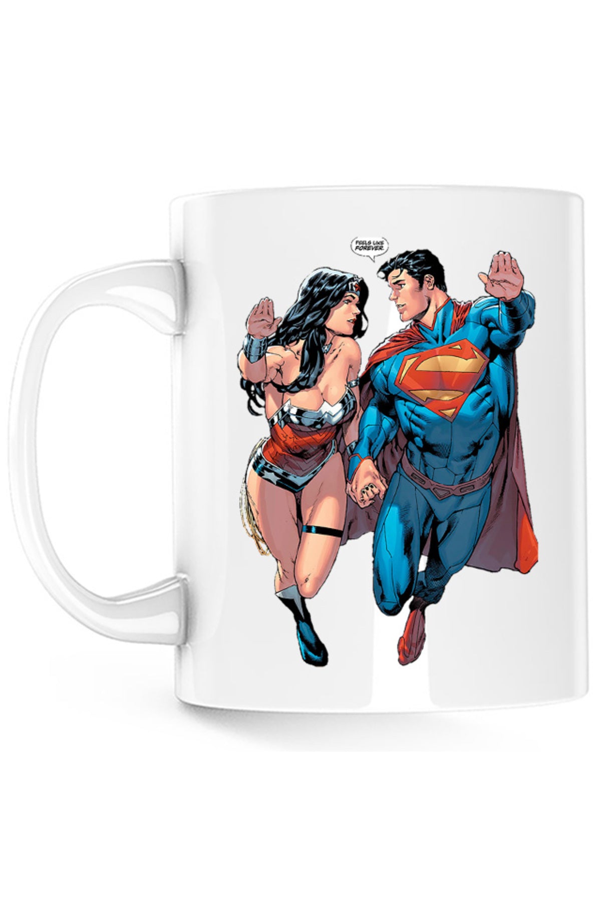 Cana Wonder Woman Superman Lovers Superpowers American Heroes, alba, 330 ml