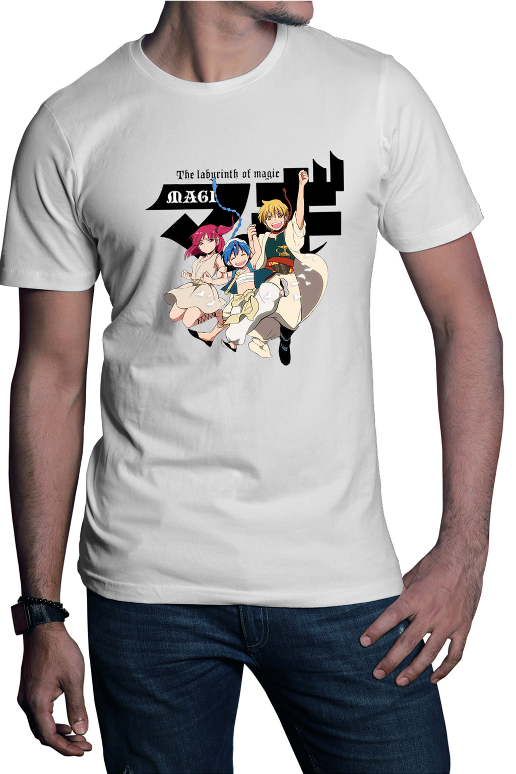 Tricou barbati Magi The Labyrinth of Magic Djin Group Jump
