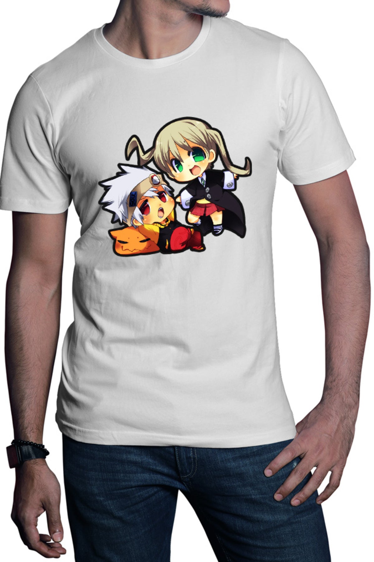 Tricou barbati Soul Eater Soul Maka Chibi Fight Action Trap