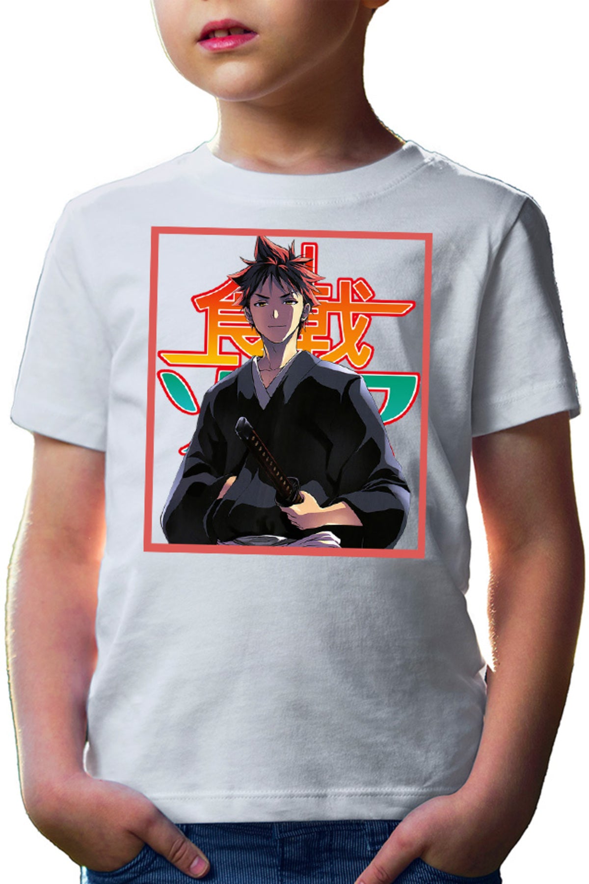 Tricou copii Food Wars Souma Samurai Katana Otaku