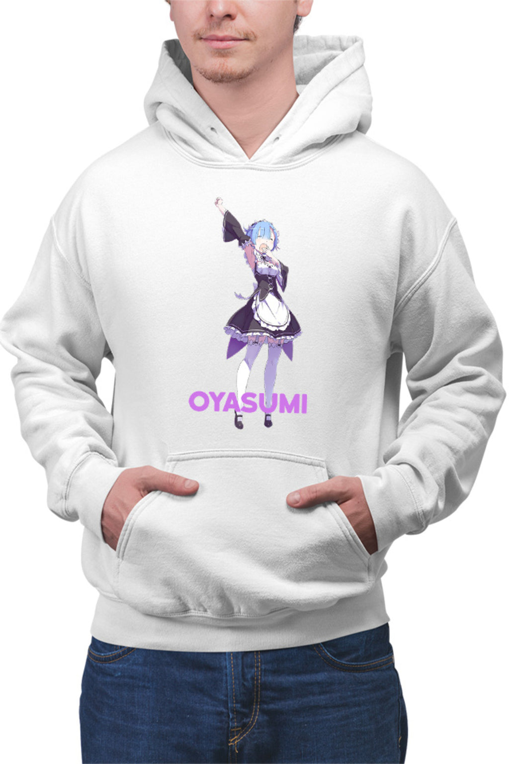 Hanorac barbati Re Zero REM Oyasumi Otaku Sleep Maiden Tired