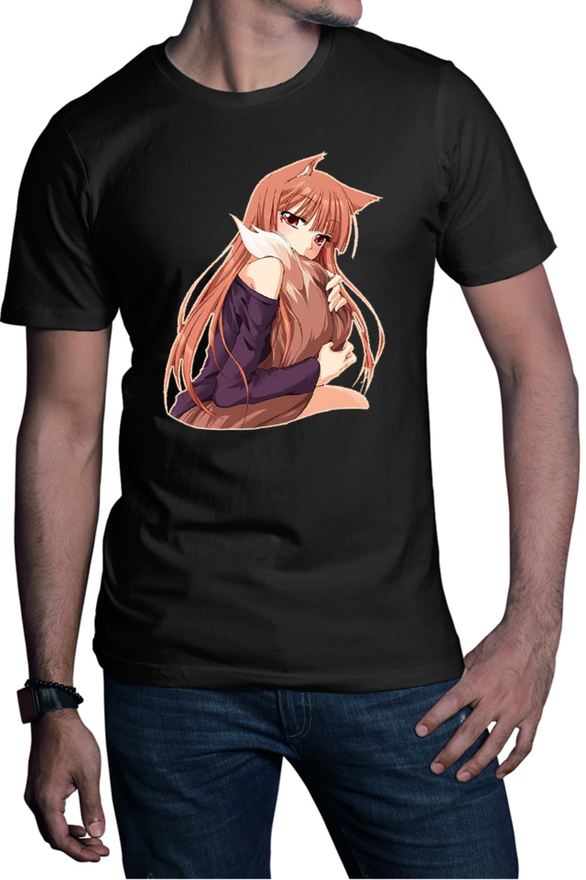 Tricou barbati Spice And Wolf Holo Furry Fluffy Tail Nom