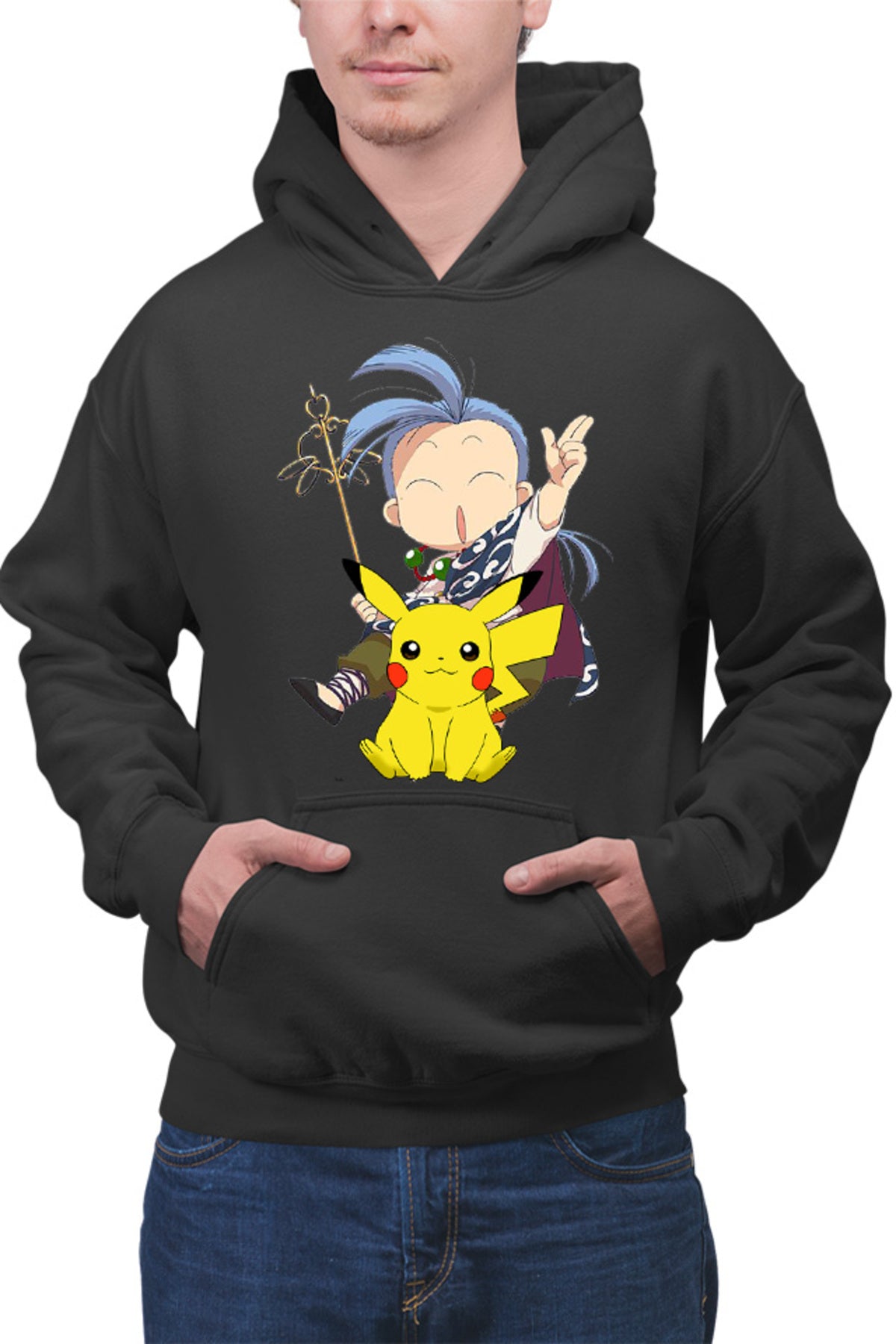 Hanorac barbati Fushigi Yuugi Chichiri Chibi Pokemon Pikachu Monk