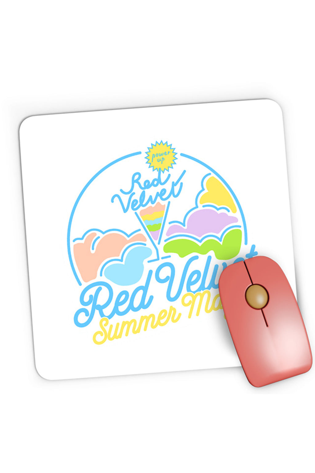 Mousepad Gaming Red Velvet K-Pop Logo Summer Magic Vibe Colorful, 21x19 cm
