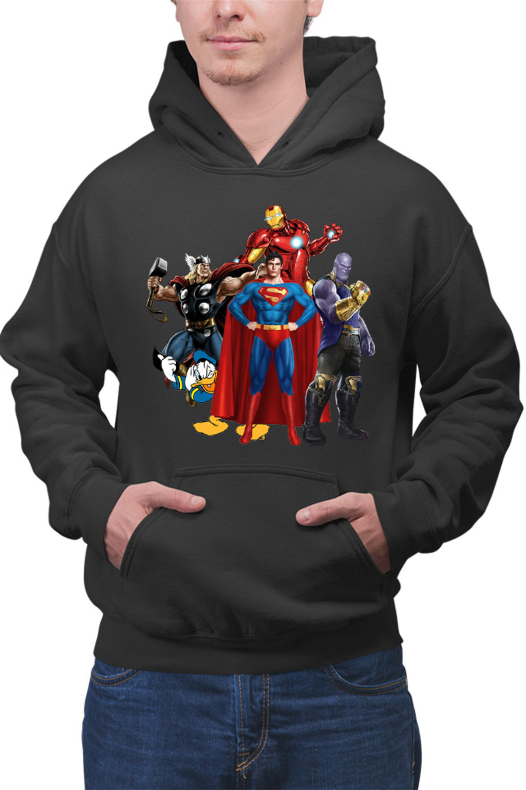 Hanorac barbati Thor Donald Duck Superman Ironman Thanos Villian Hero Cool