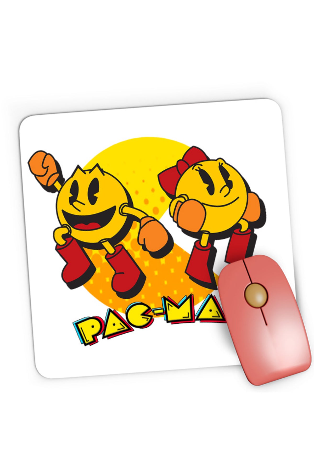 Mousepad Gaming Pac Man Woman Logo Eat Game, 21x19 cm