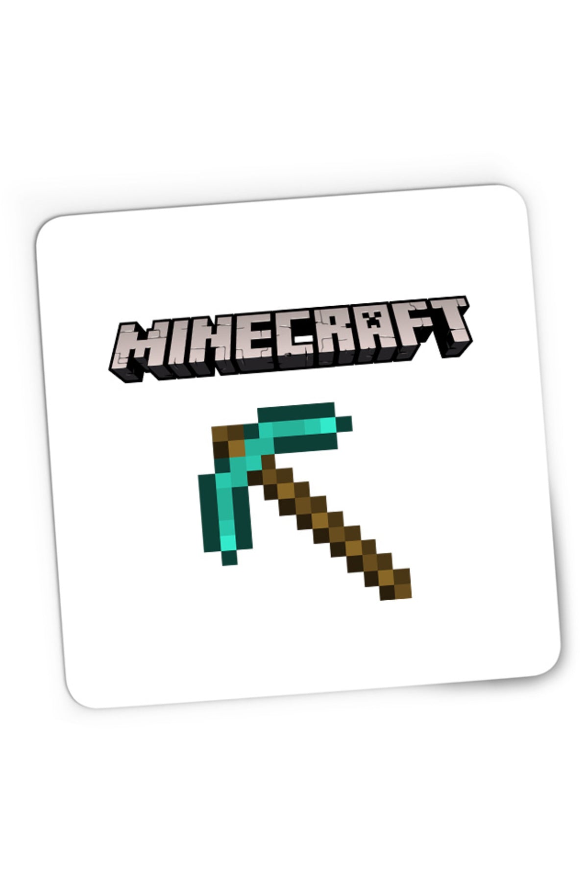 Mousepad Gaming Minecraft Logo Stone Pickaxe Open World Pixels, 21x19 cm