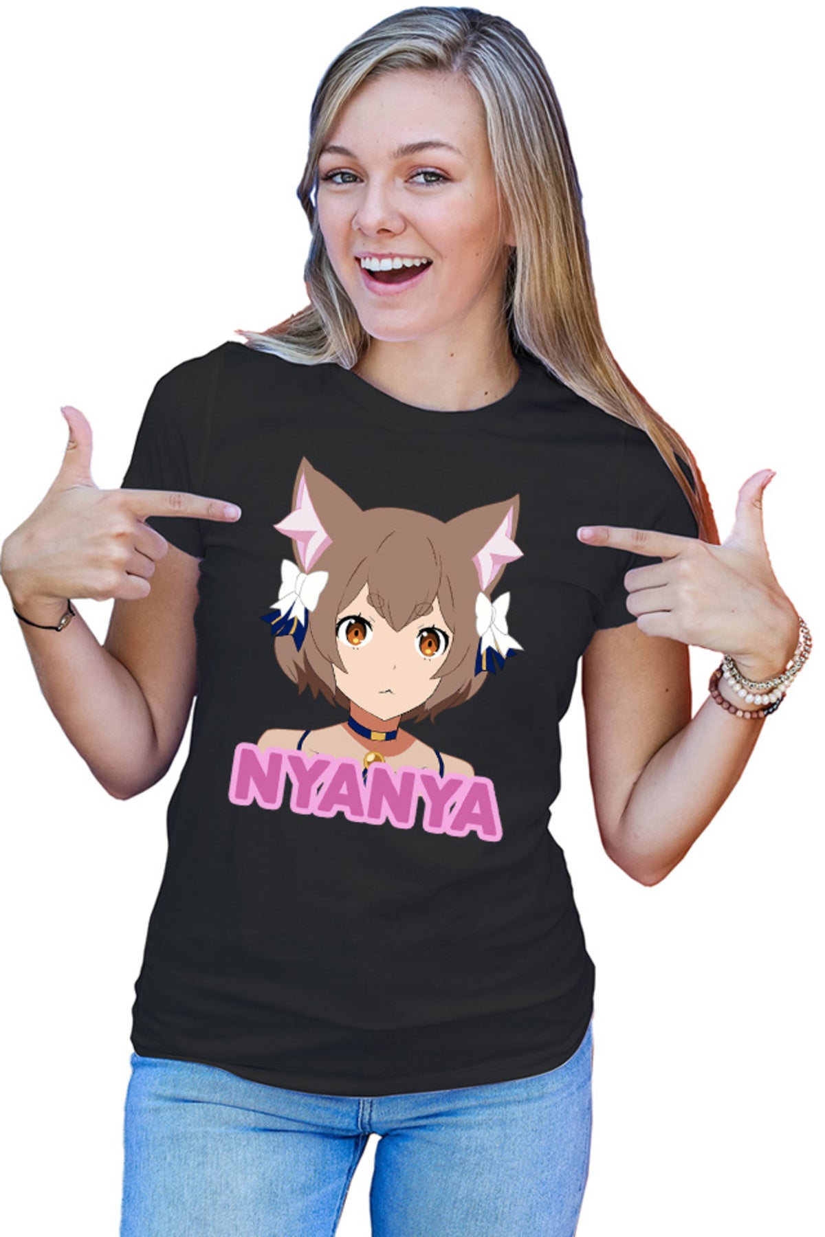 Tricou dama Re Zero Felix Cat Nya Kawaii Magic Youtube