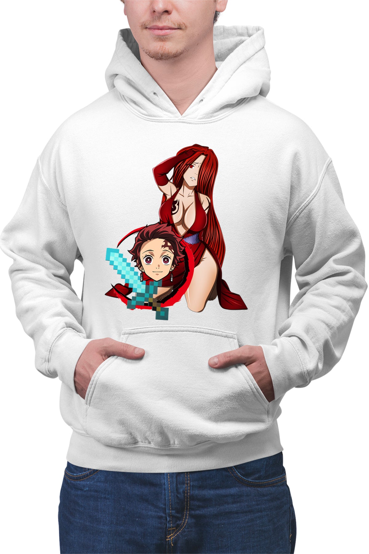 Hanorac barbati Fairy Tail Demon Slayer Erza Tanjirou Minecraft