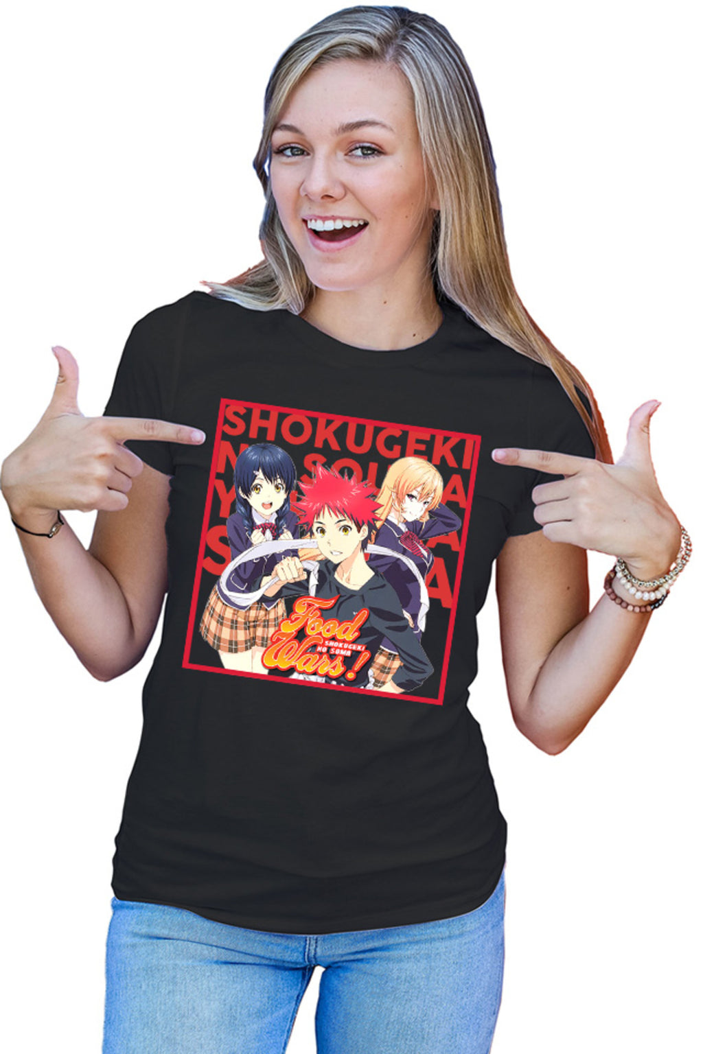 Tricou dama Food Wars Souma Megumi Erica Trio Anime Cook