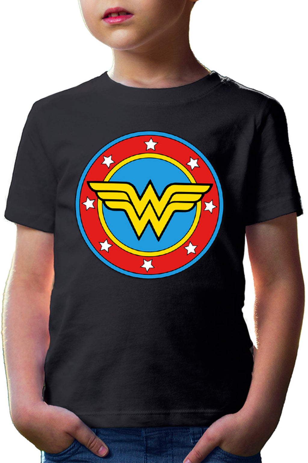 Tricou copii Wonder Woman Logo Symbol Stars Flag Round Marvel DC