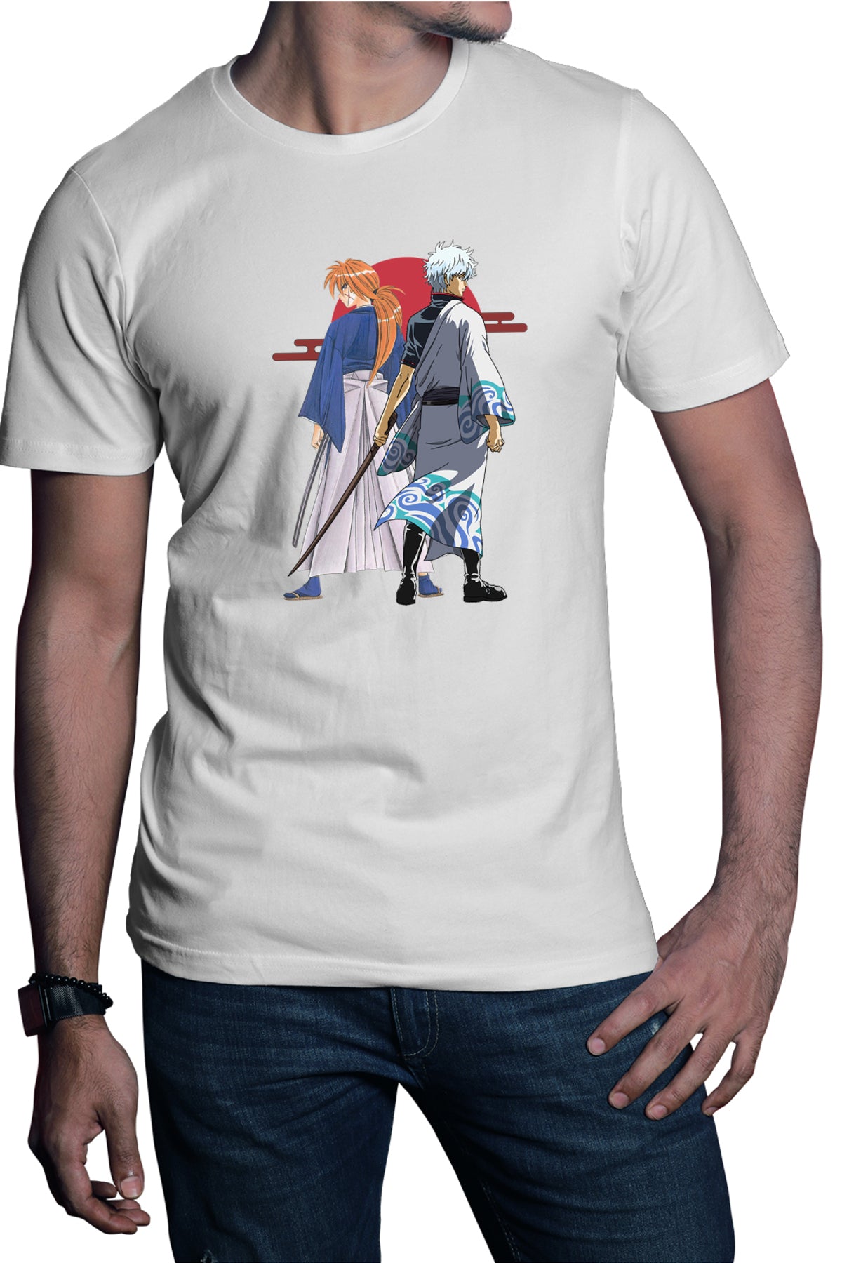 Tricou barbati Rurouni Kenshin Kenshin Gintoki Samurai Pose