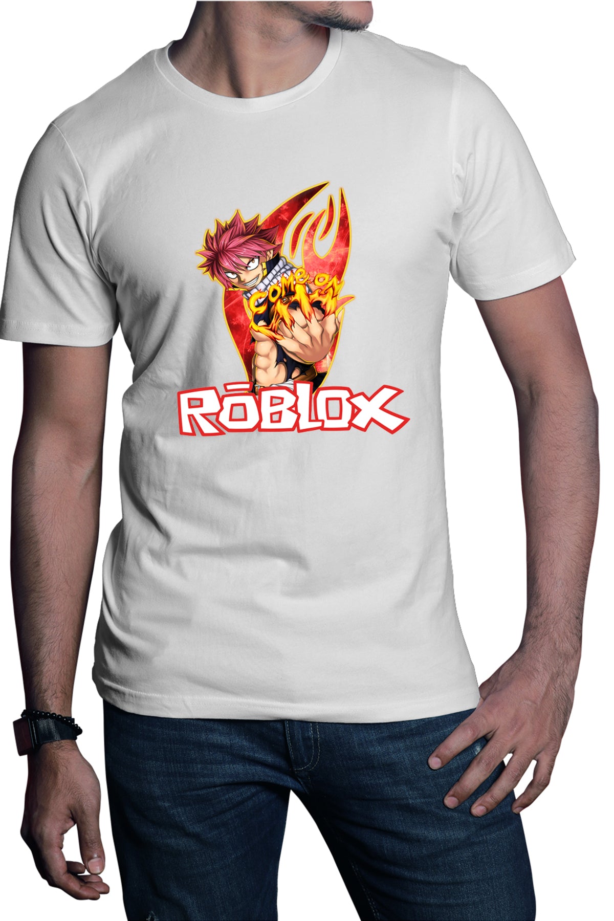 Tricou barbati Fairy Tail Natsu Roblox Studio Creator