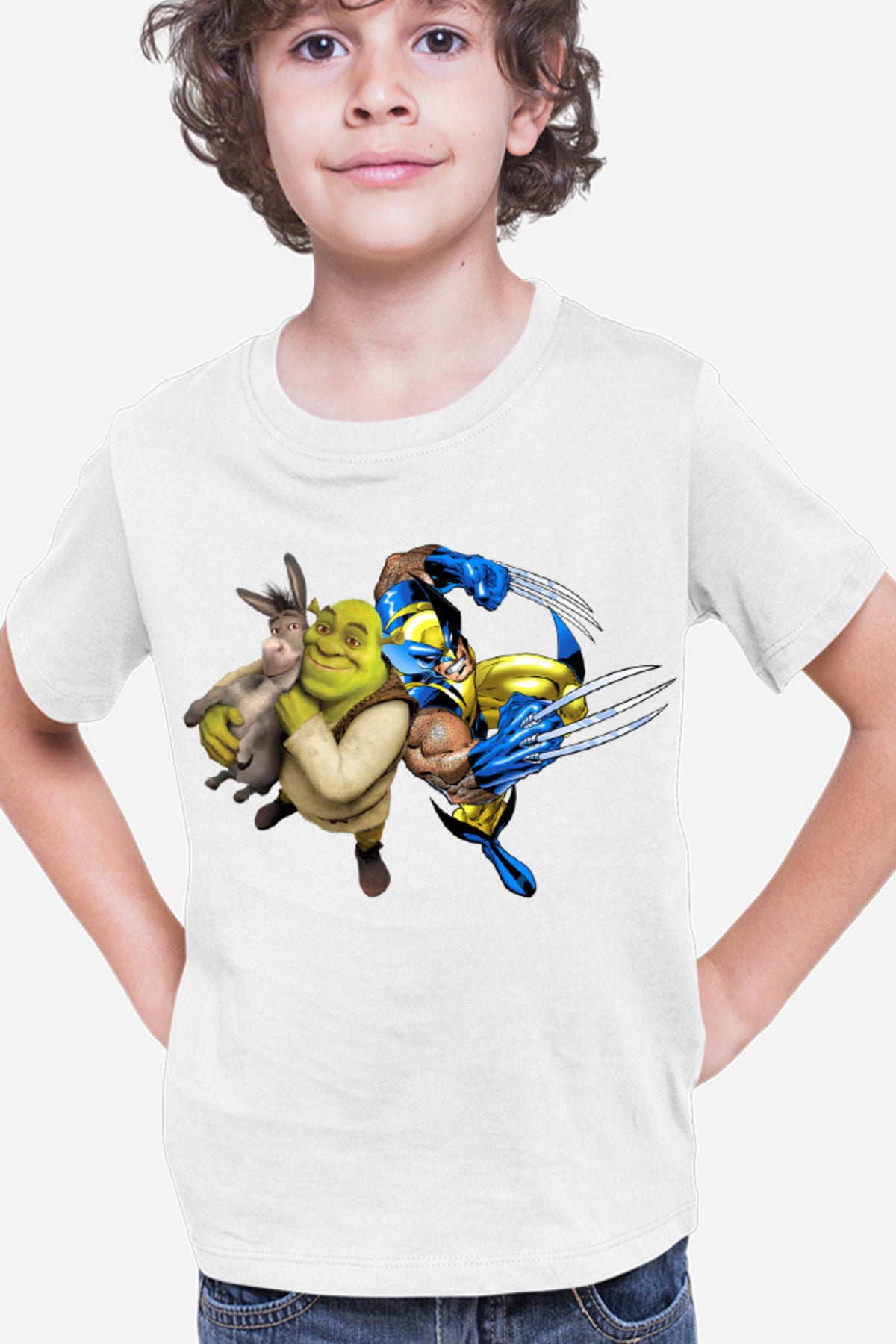 Tricou copii Shrek Wolverine Donkey Marvel Comic Books