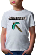 Tricou copii Minecraft Logo Stone Pickaxe Open World Pixels