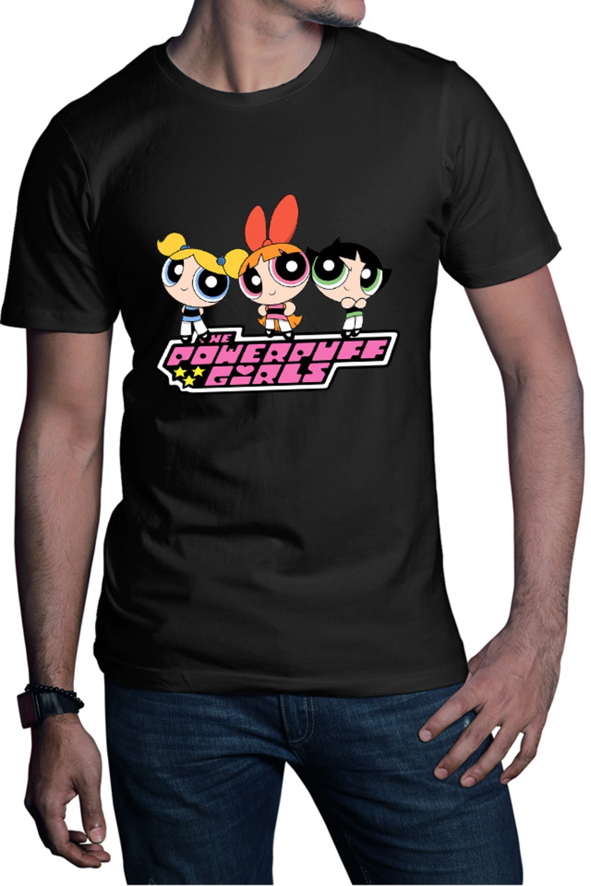 Tricou barbati The Powerpuff Girls Logo Cartoon Animation