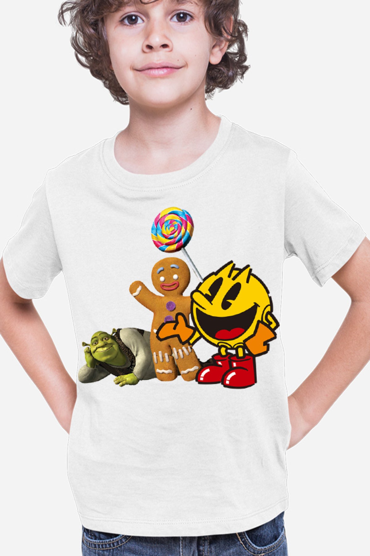 Tricou copii Pac Man Shrek Cookie Happy