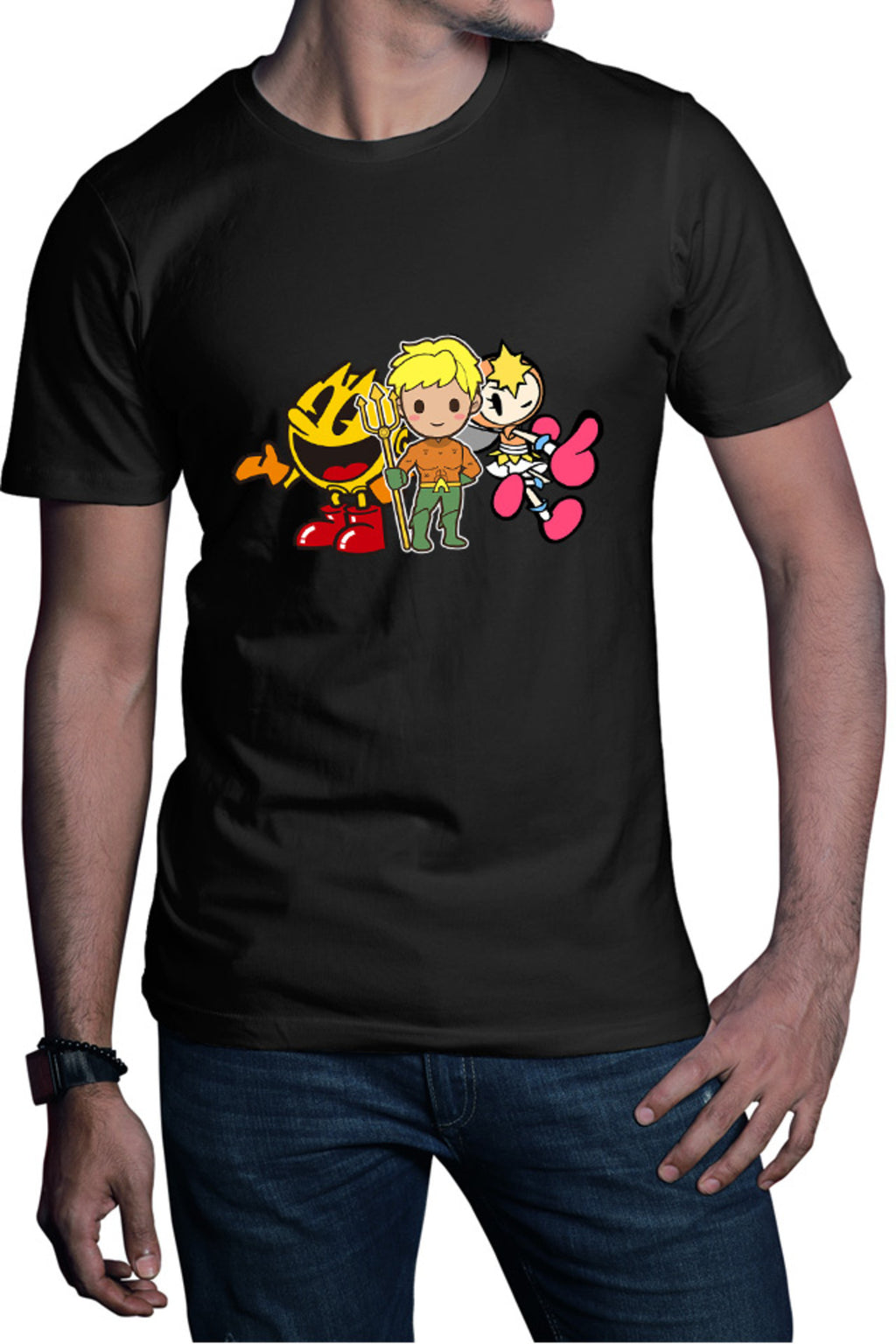 Tricou barbati Aquaman Pac Man Bubble Bomberman Lady Action