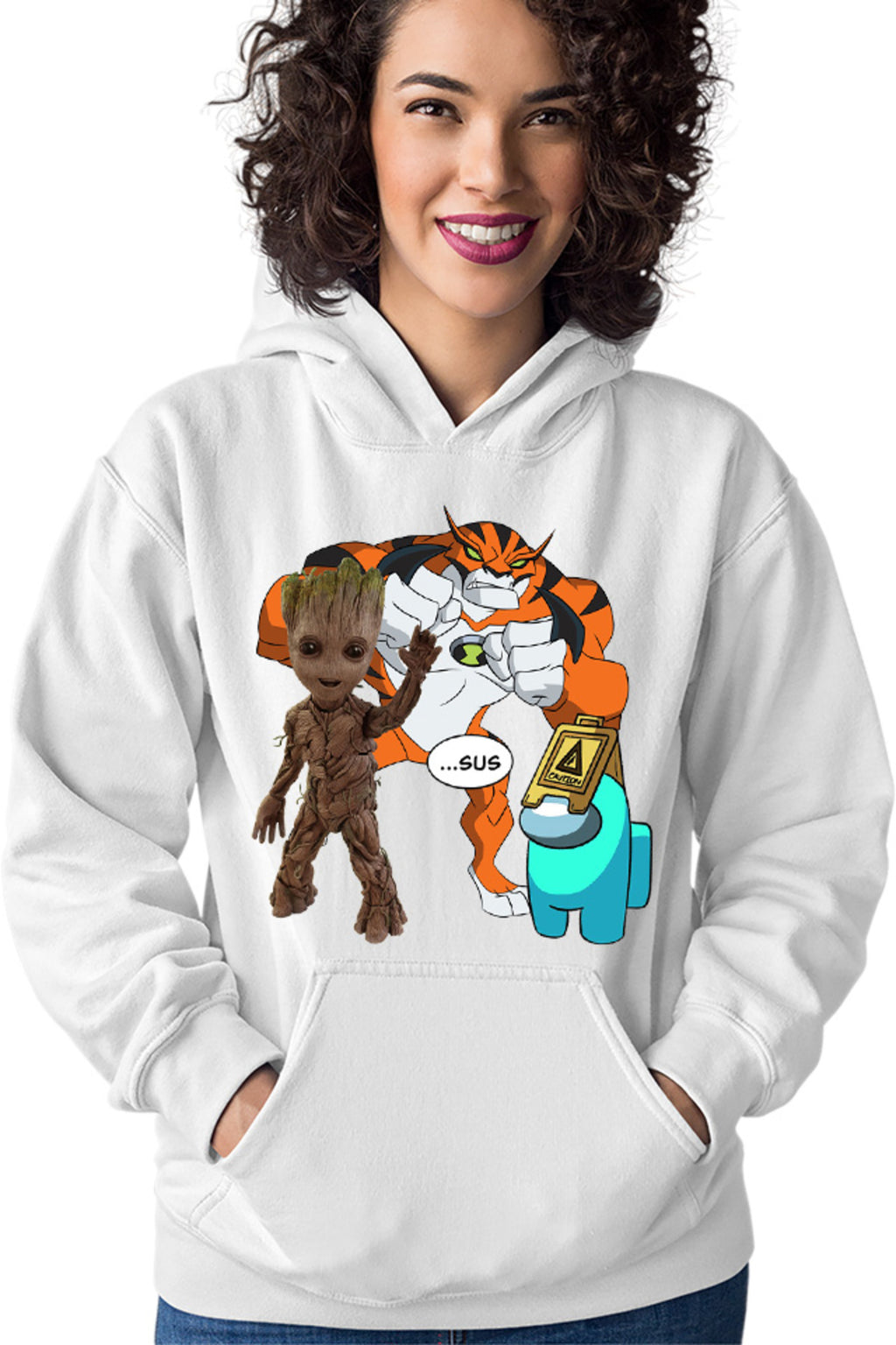 Hanorac dama Baby Groot Ben 10 Huge Cat Among Us Sus