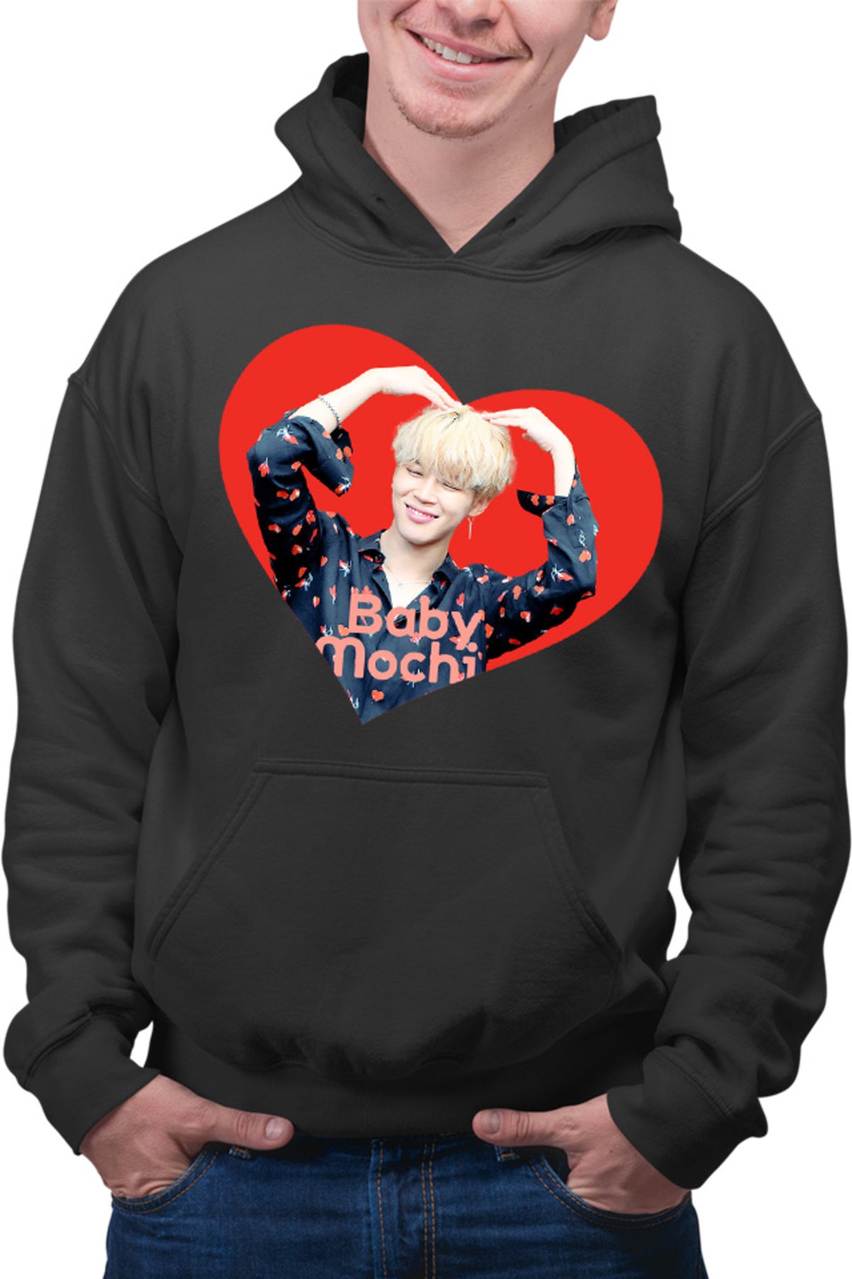 Hanorac barbati BTS Jimin Baby Mochi Happy Face Smile