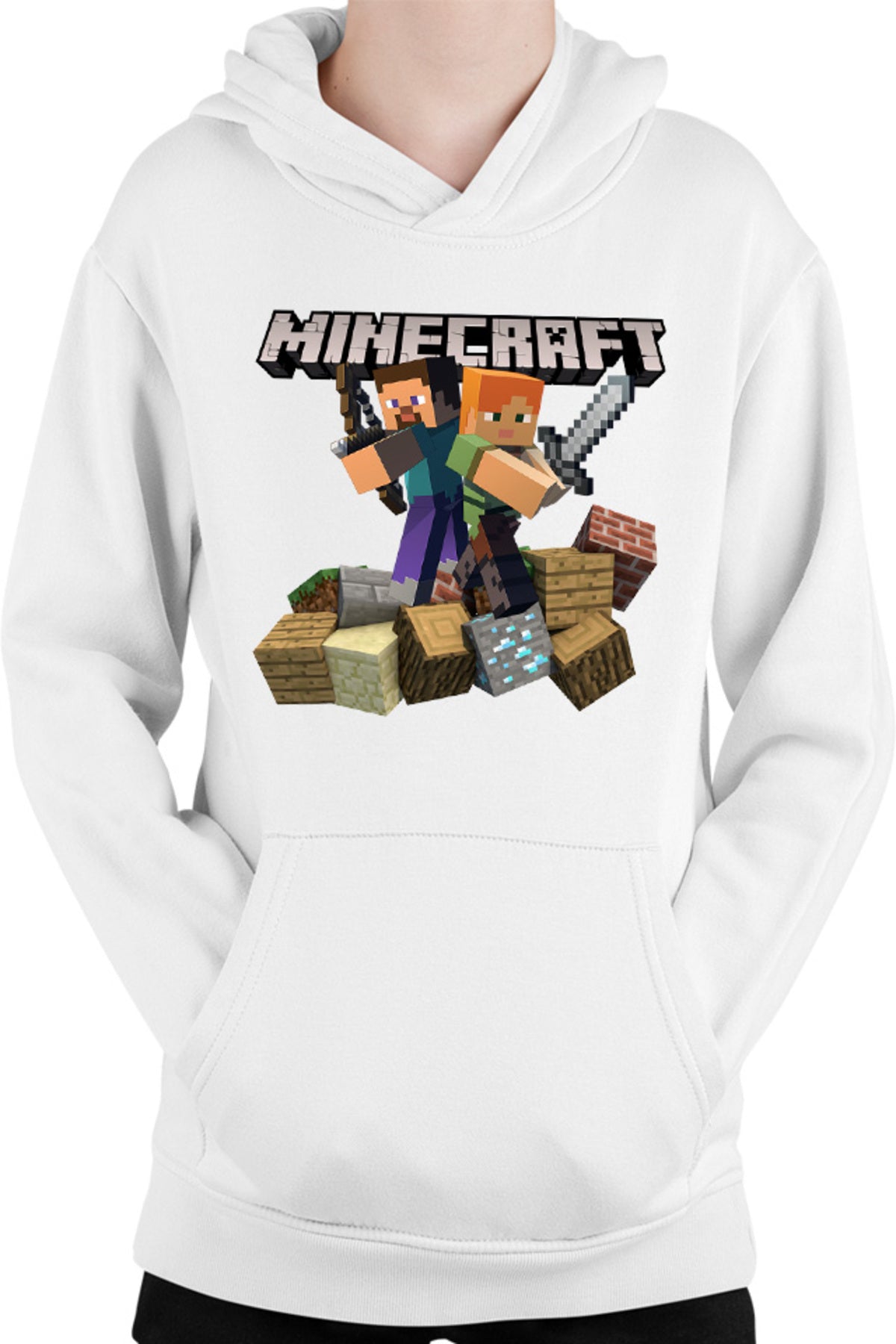 Hanorac copii Minecraft Fight Loot Bow Sword Beginner Material