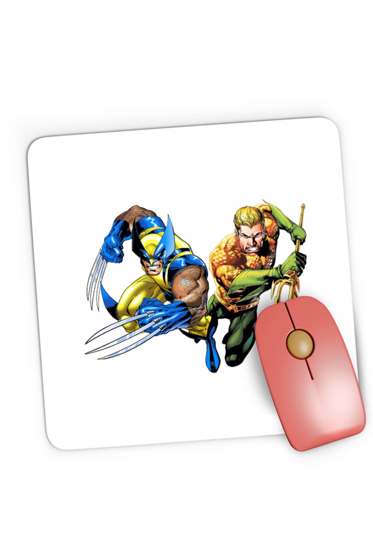 Mousepad Gaming Aquaman Wolverine Superhero Super Powers Wolf Cartoons DC, 21x19 cm