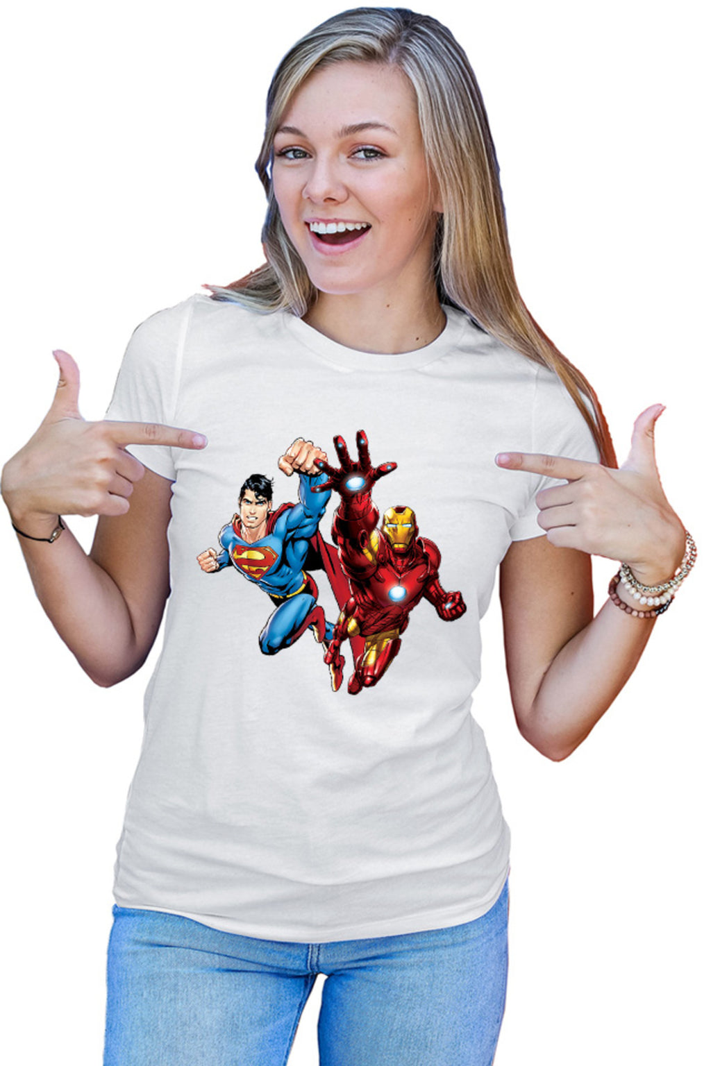 Tricou dama Ironman Superman Power Suit Marvel Comics