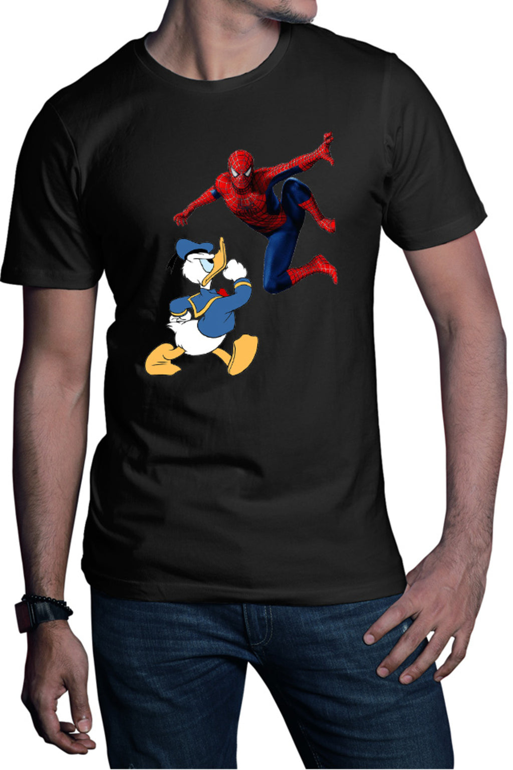 Tricou barbati Donald Duck Spiderman Web Marvel DC Disney Angry