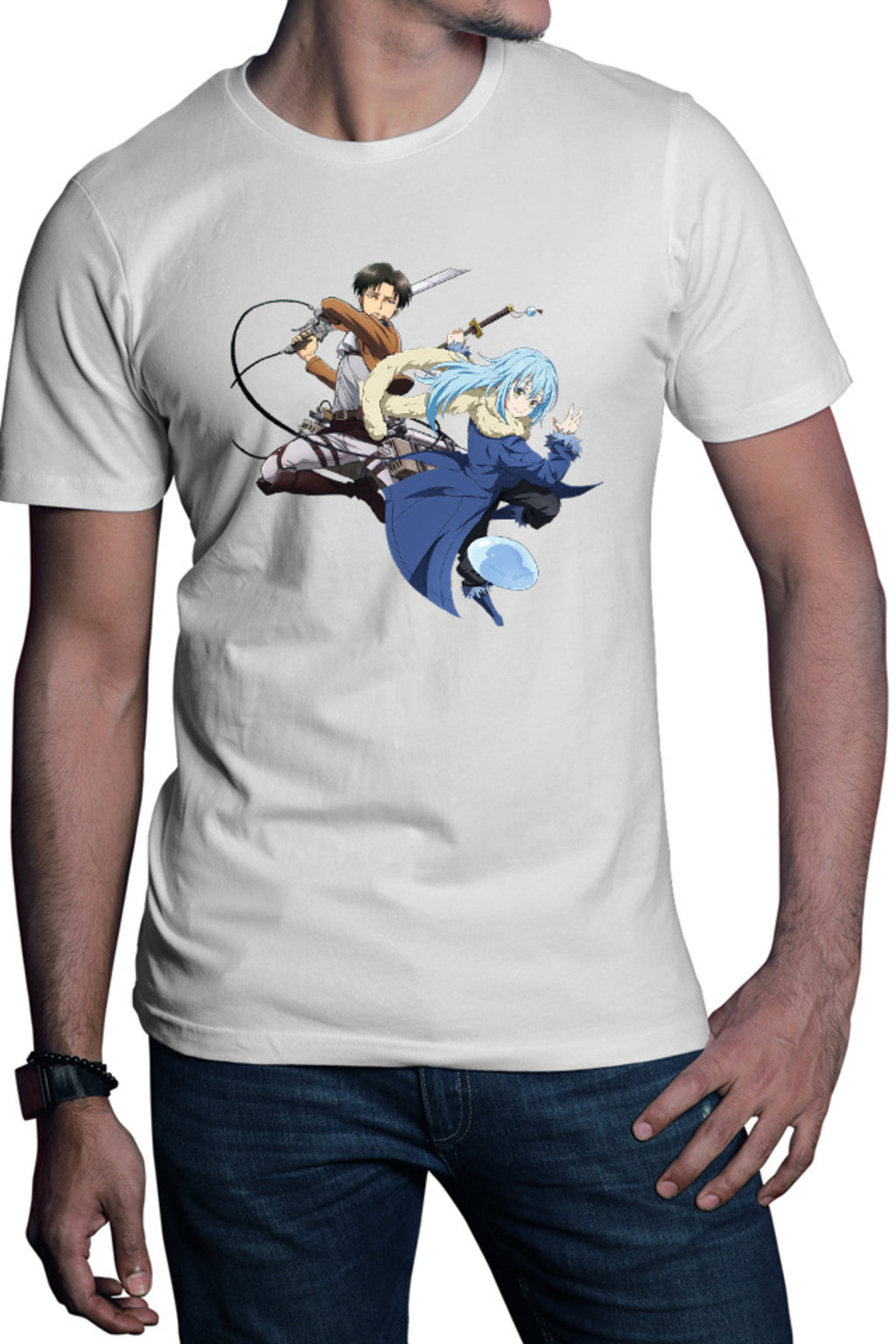 Tricou barbati TenSura Slime Isekai Rinmuru Levi Attack on Titan