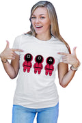 Tricou dama Squid Game Chibi Concelor Testers Strategy