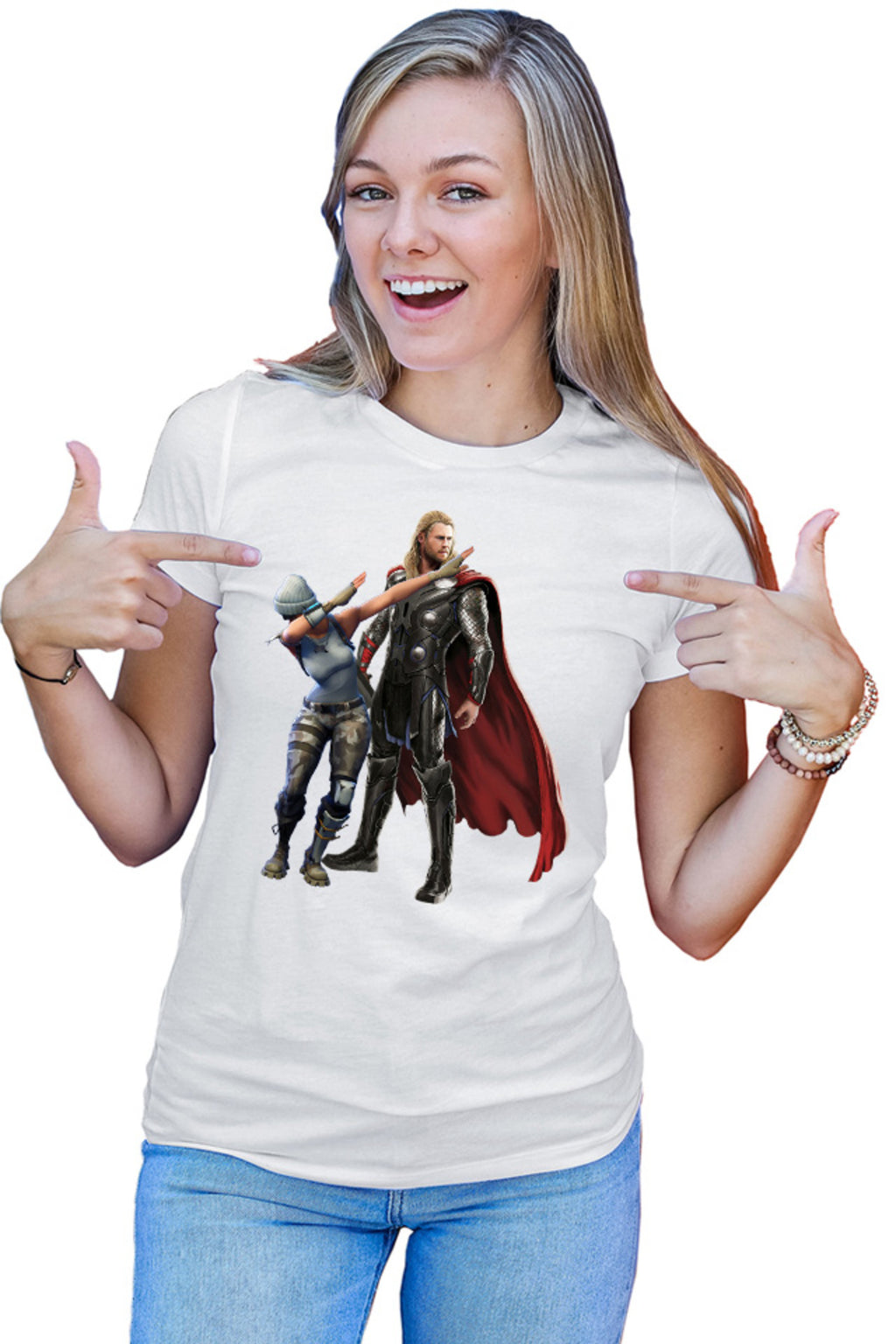 Tricou dama Fortnite Dub Meme Thor Hammer