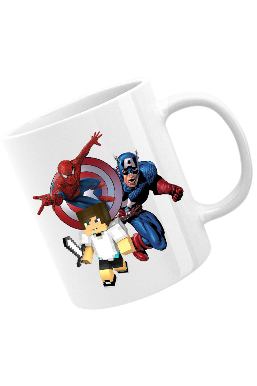 Cana Captain America Spiderman Minecraft Super Hero Save, alba, 330 ml