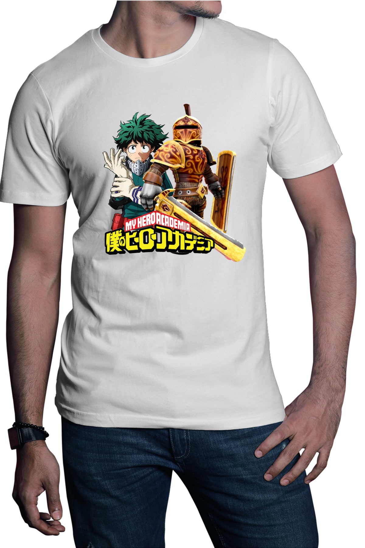Tricou barbati Roblox Knight My Hero Academia Deku Anime