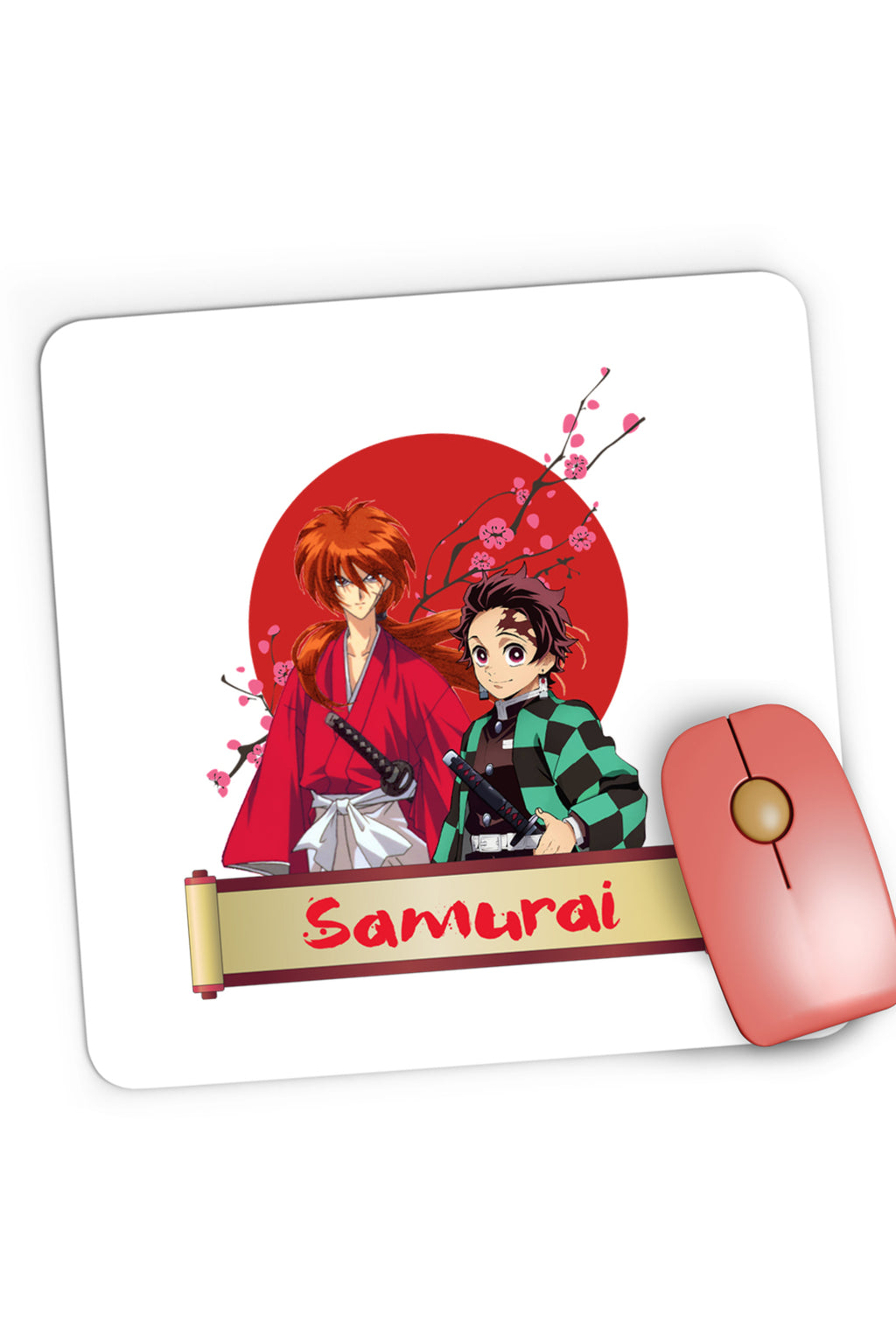 Mousepad Gaming Rurouni Kenshin Samurai Duo Kenshin Tajirou, 21x19 cm