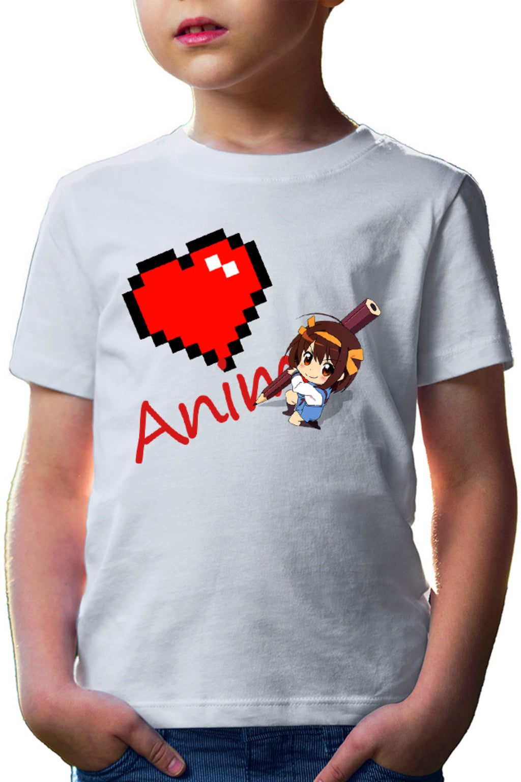 Tricou copii Haruhi Suzumiya Love Anime Minecraft Write School