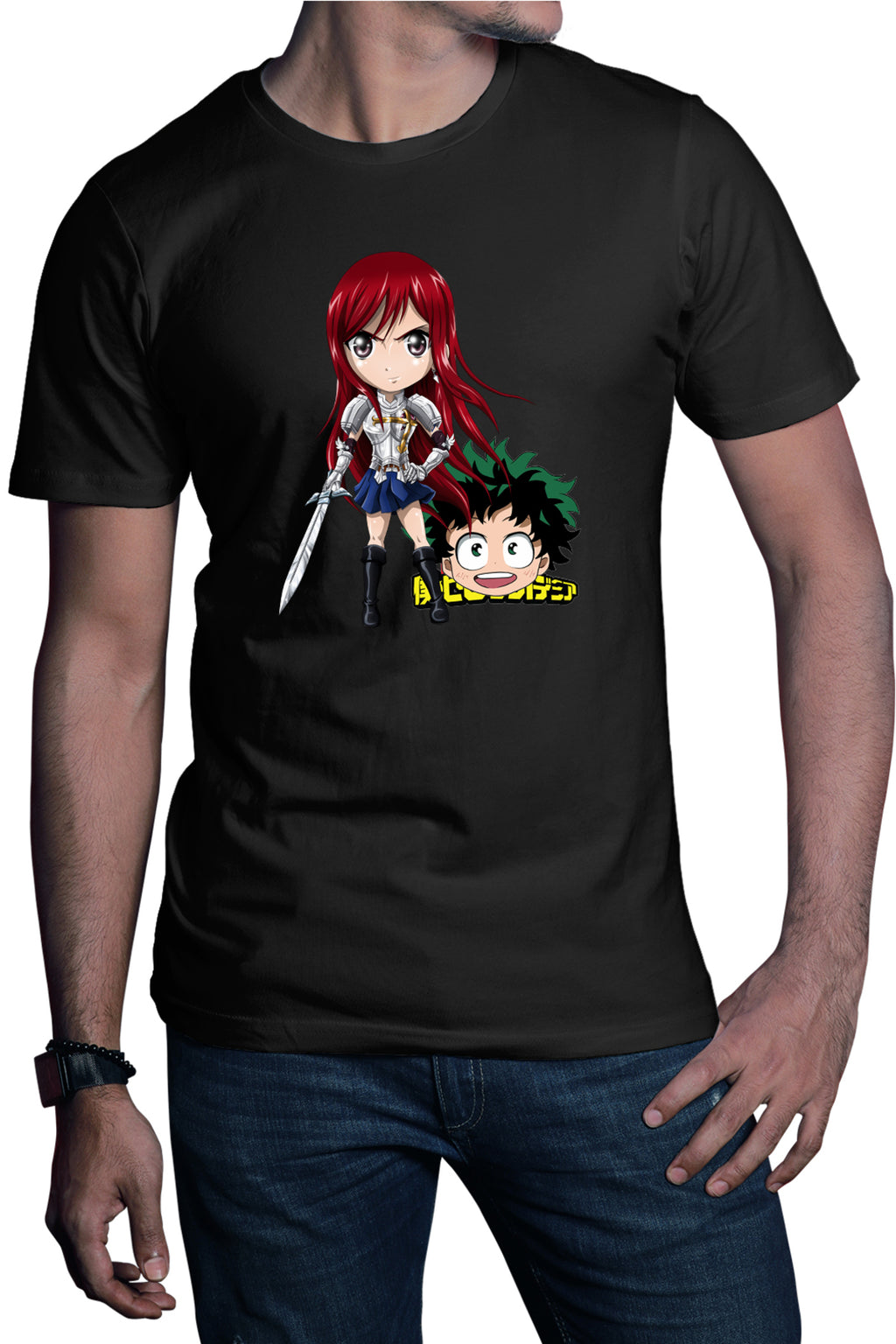 Tricou barbati Fairy Tail Erza Deku My Hero Academia