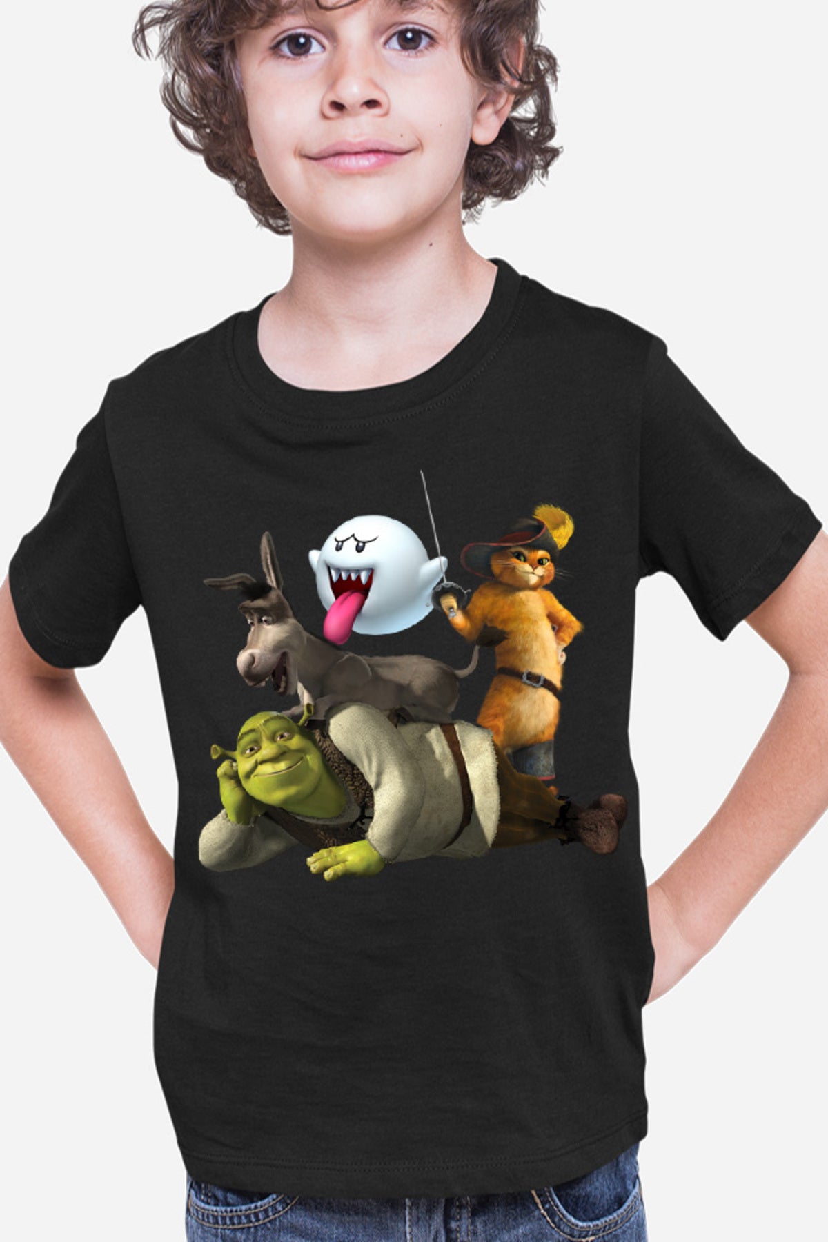 Tricou copii Shrek Mario Cat Donkey Ghost
