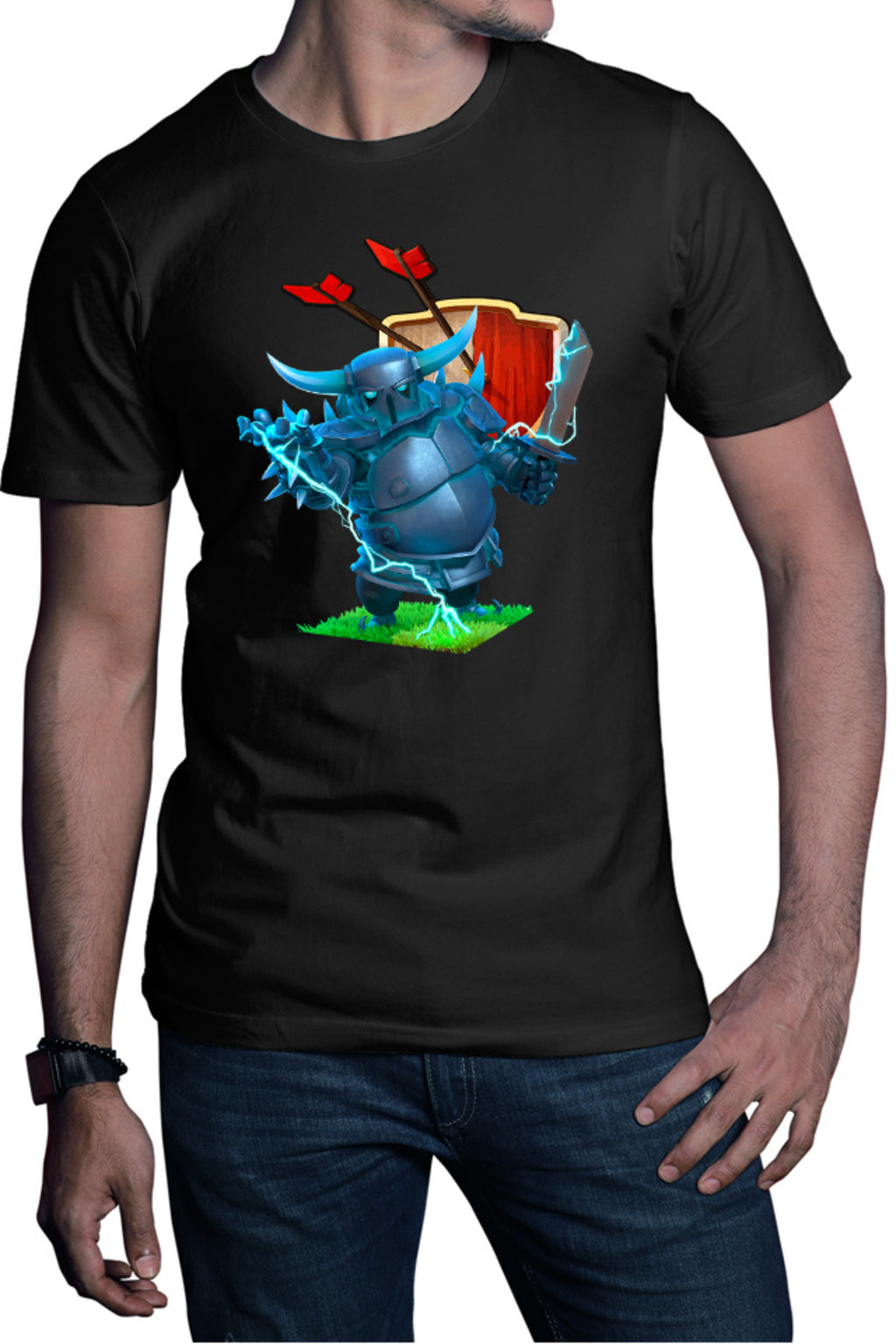 Tricou barbati Clash of Clans Thunder Hero Mobile Strategy