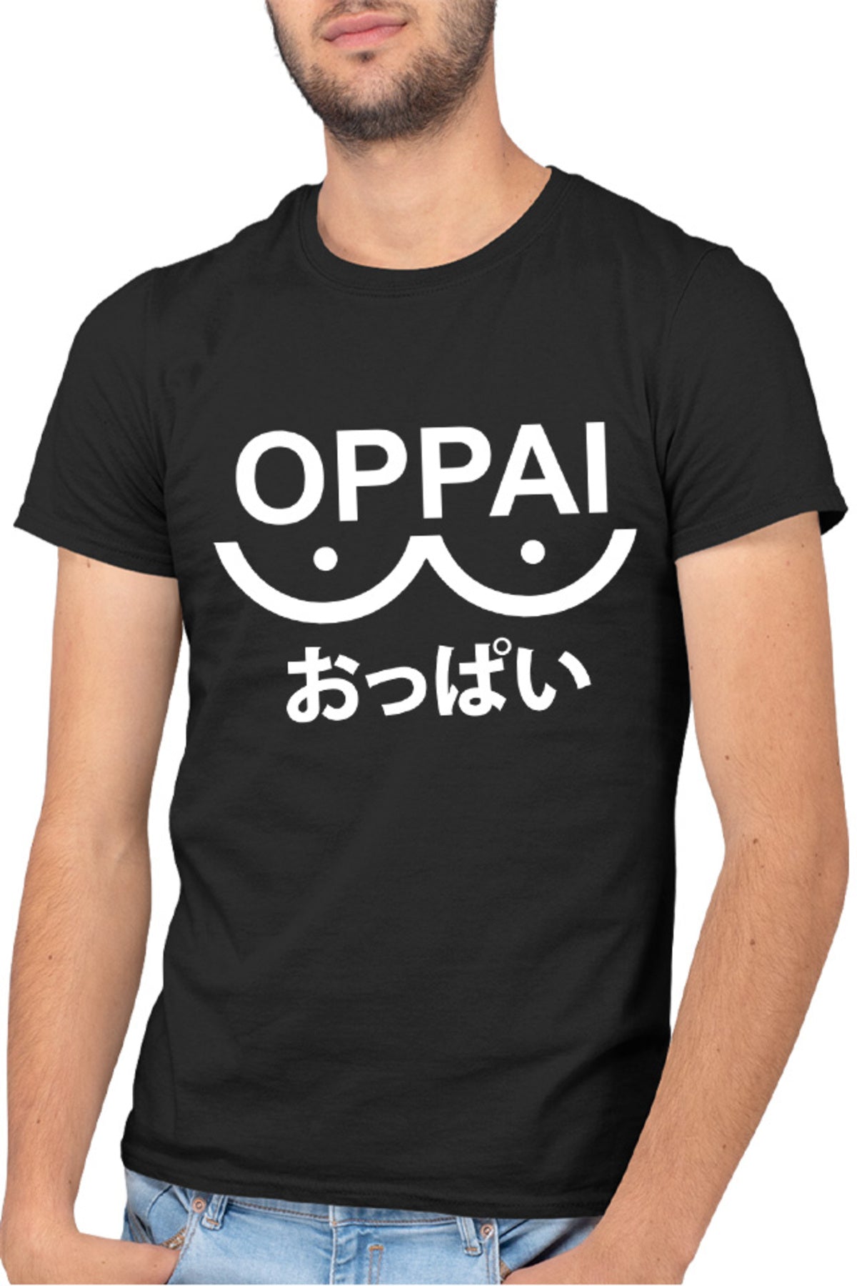 Tricou barbati One-Punch Man Oppai Saitama Meme Logo