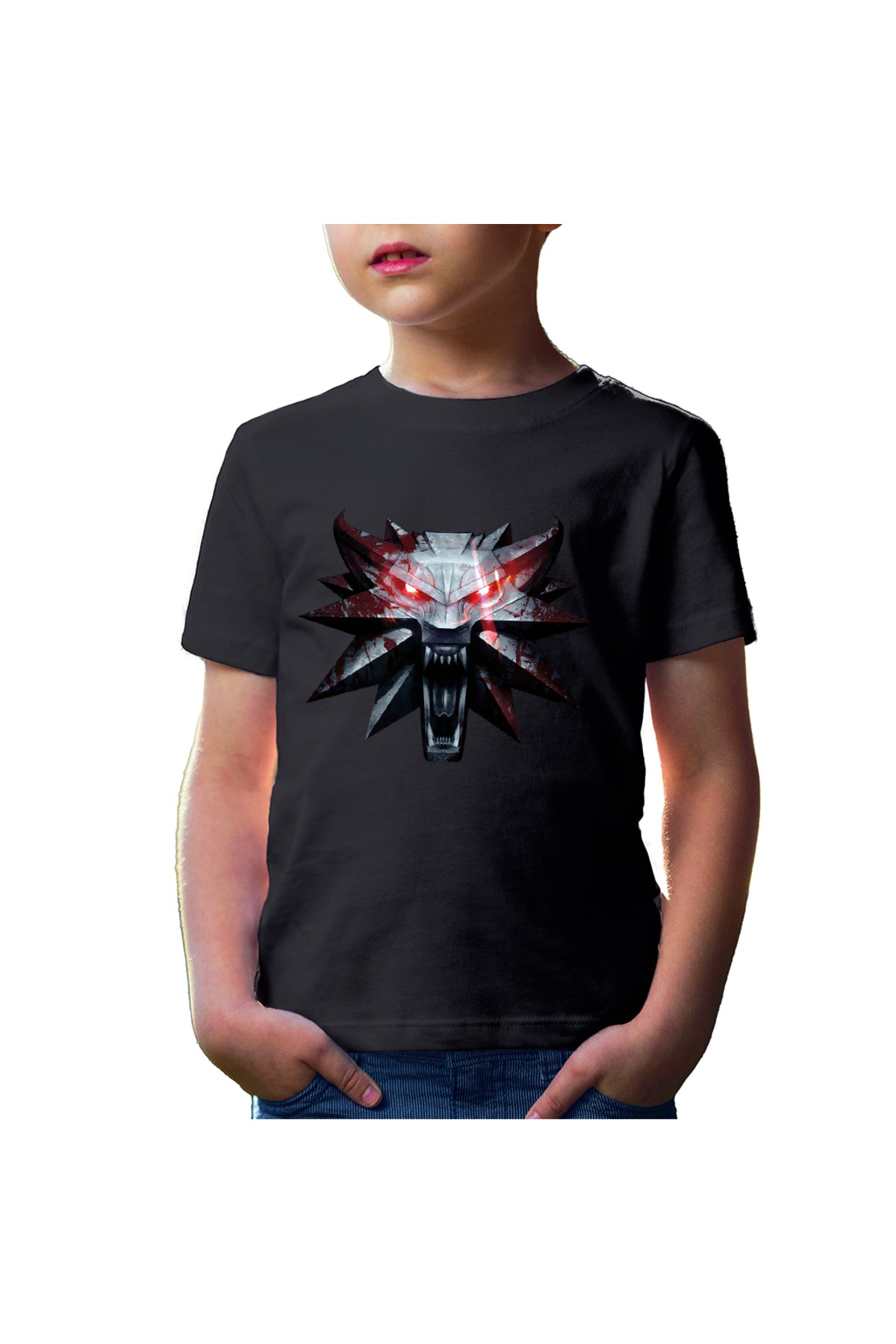Tricou copii The Witcher Hunter Video Card Game Wolf Shadow