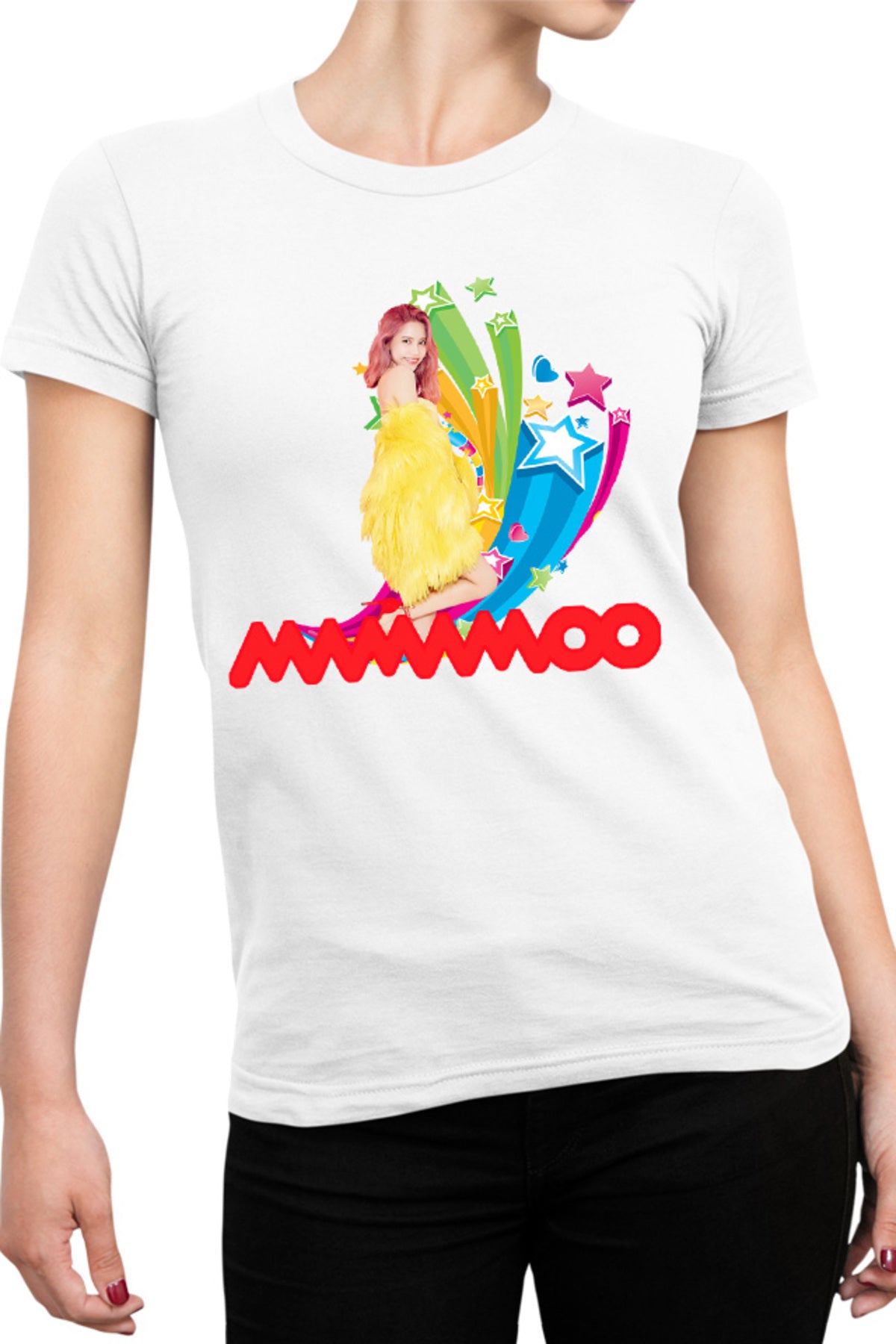 Tricou dama Mamamoo Wheein Moonbyul Solar Competition Happy