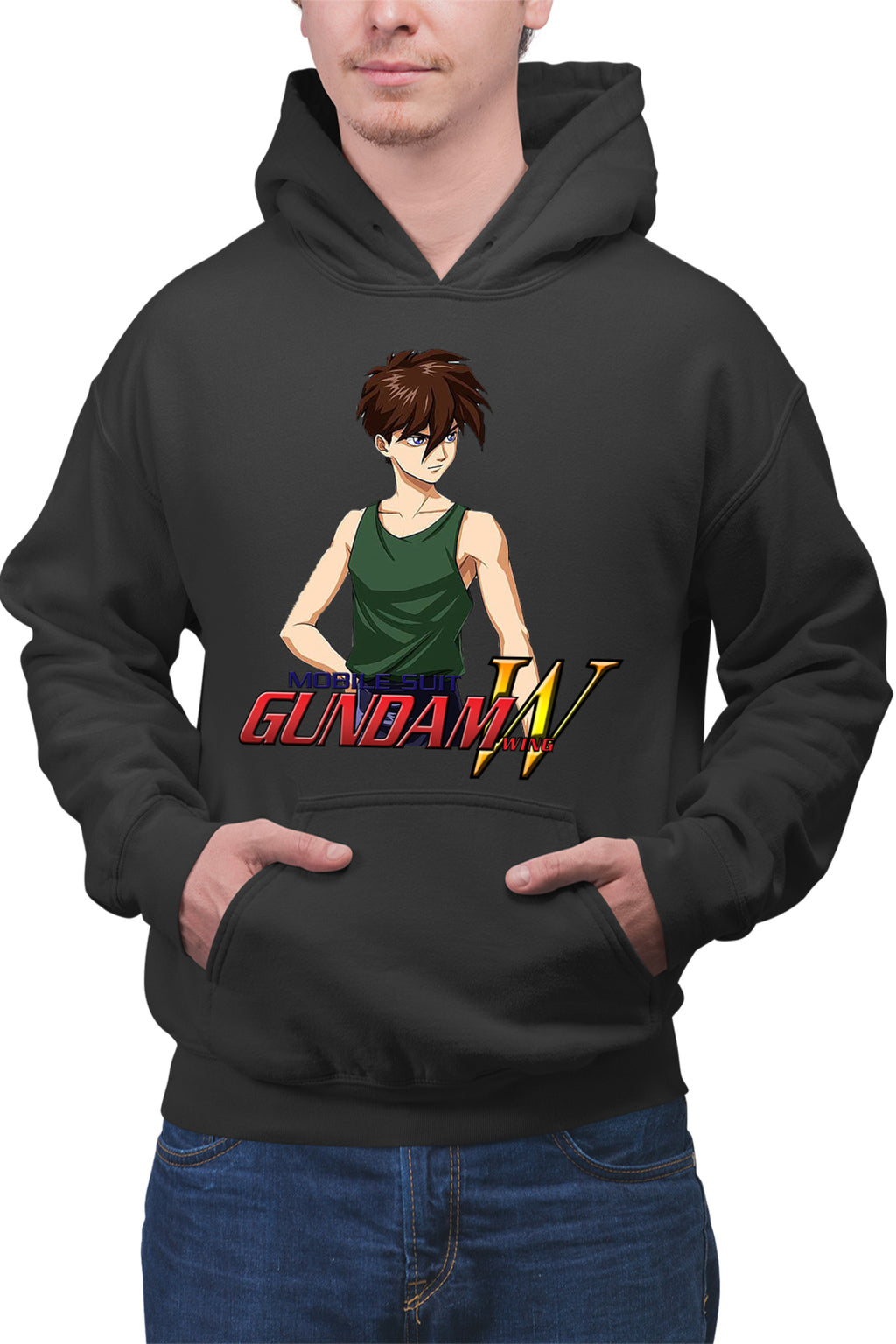 Hanorac barbati dam Wing Heero Angry Guy Anime Eater