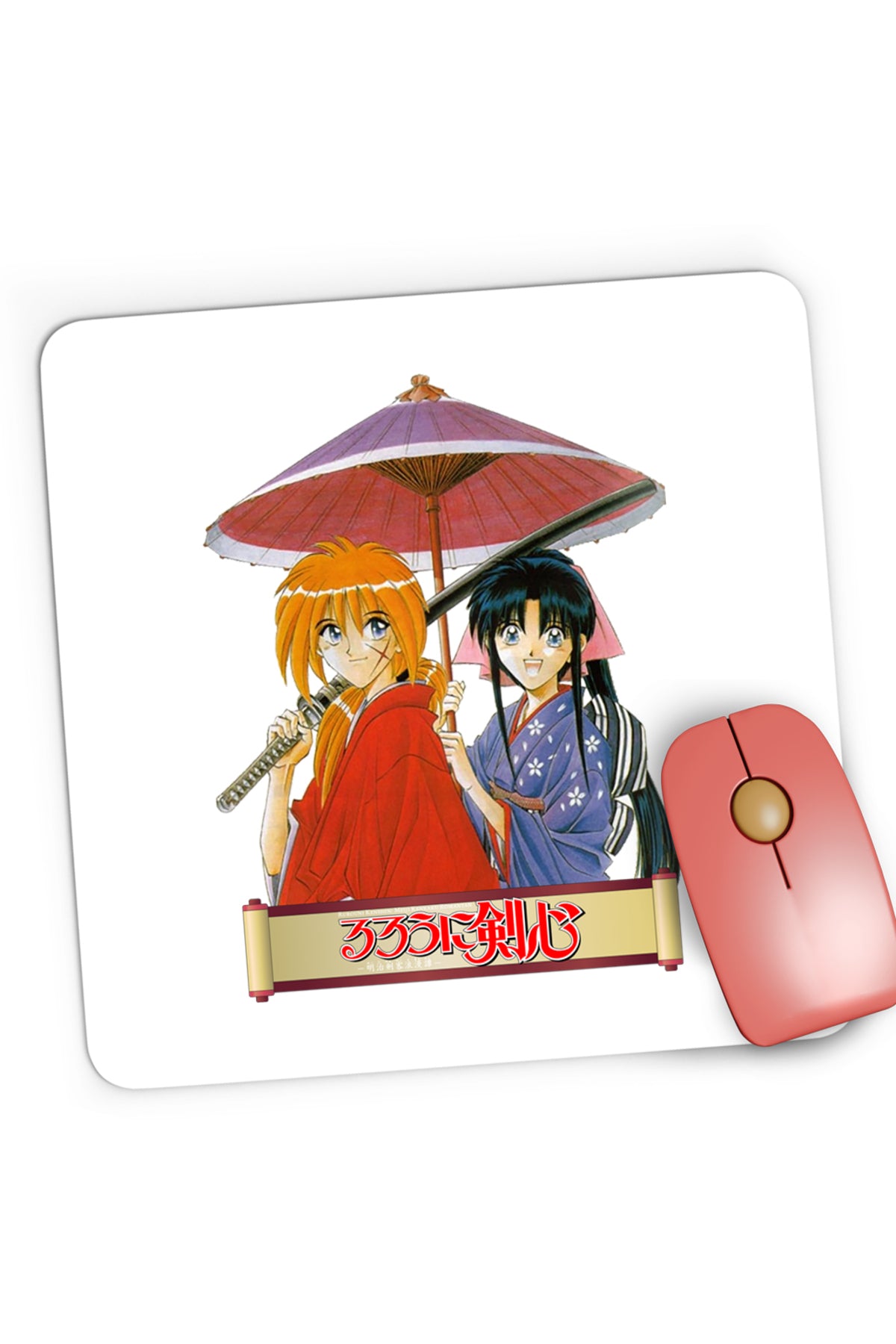 Mousepad Gaming Rurouni Kenshin Couple Umbrella Killakill, 21x19 cm