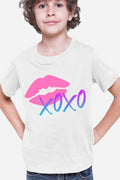 Tricou copii XOXO Logo Kiss Lips Lipstick Gradient Neon