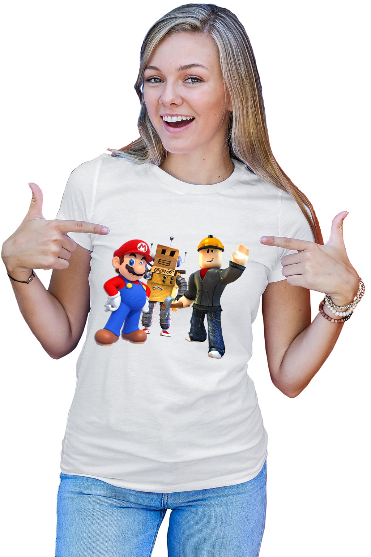 Tricou dama Roblox Mario Video Game Robox Play