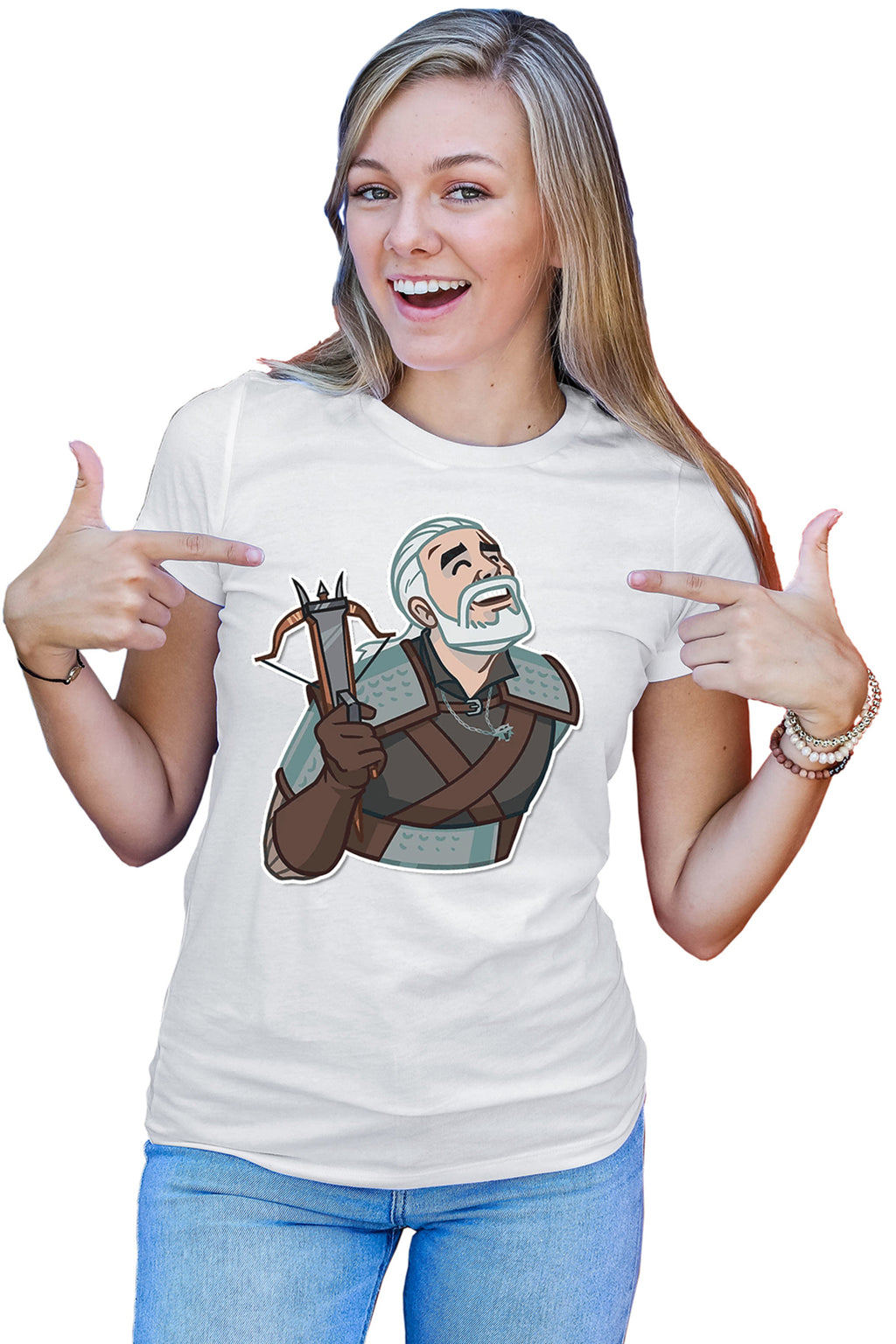 Tricou dama The Witcher Geralt Demon Slayer Cartoon Play