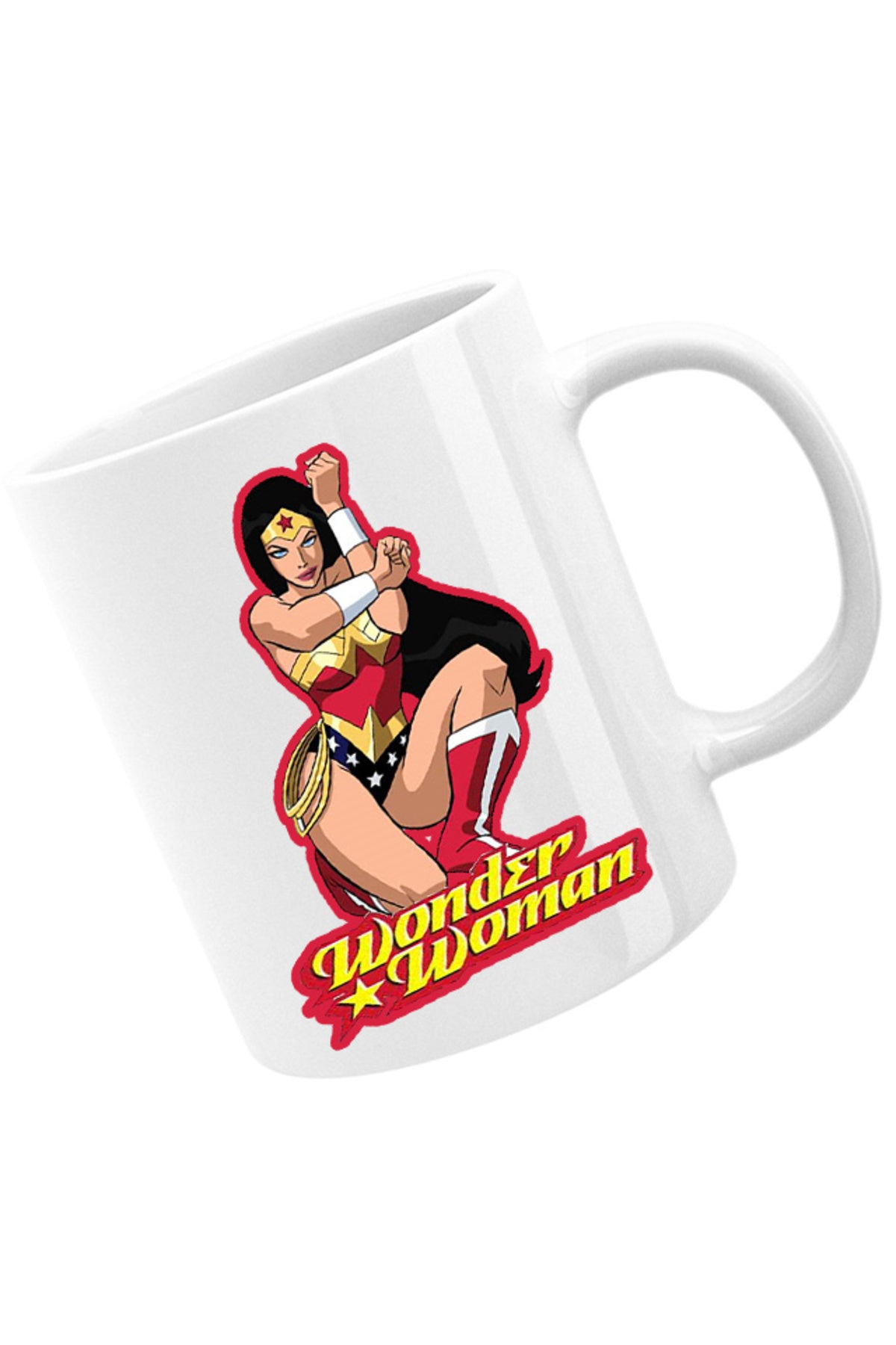 Cana Wonder Woman Red Lady Cartoon English Power Star, alba, 330 ml